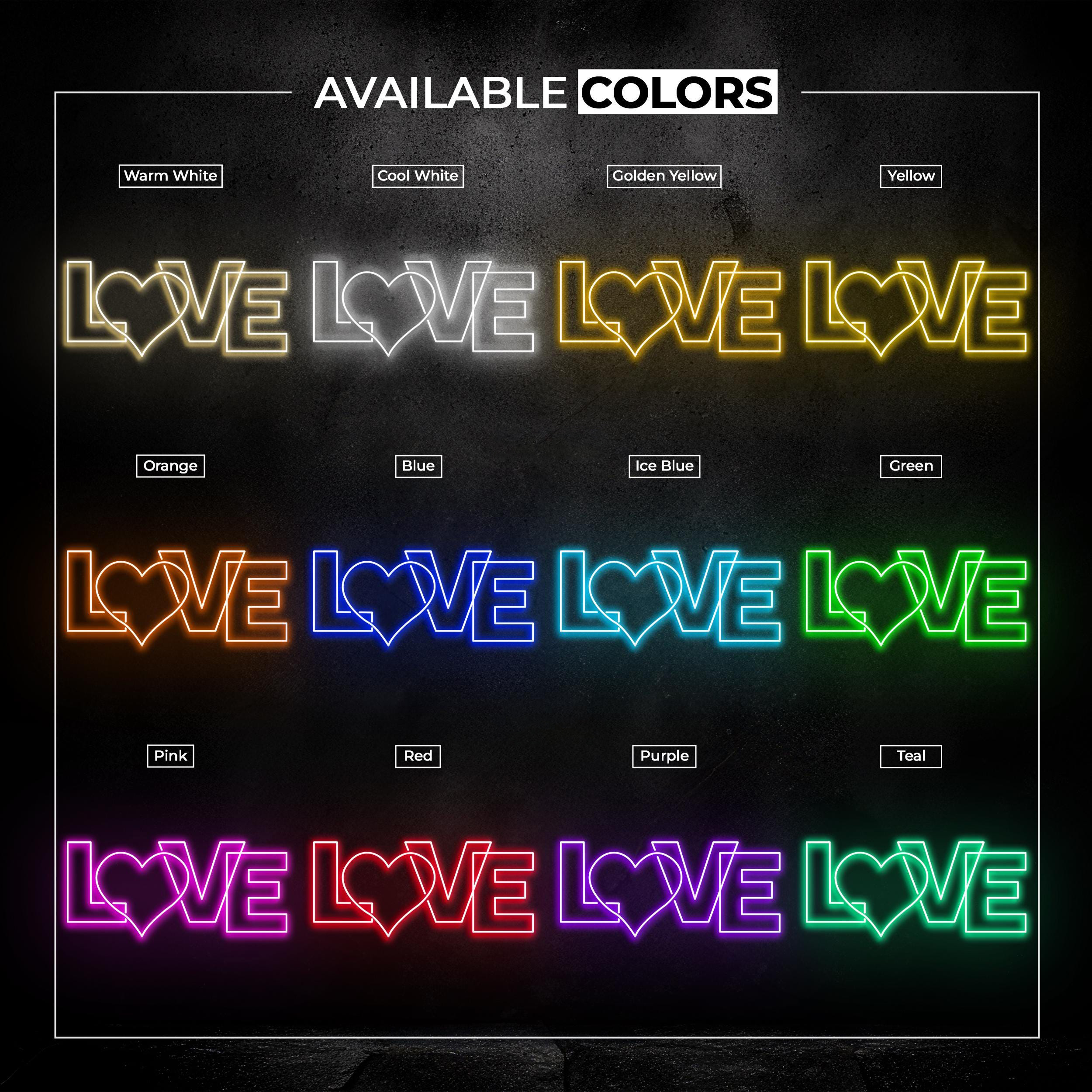 Love Neon Sign, Love LED Light, Heart Wall Decor, Romantic Home Decor, Wedding Decor, Engagement Wall Art, Party Decoration, Gift For Couple
