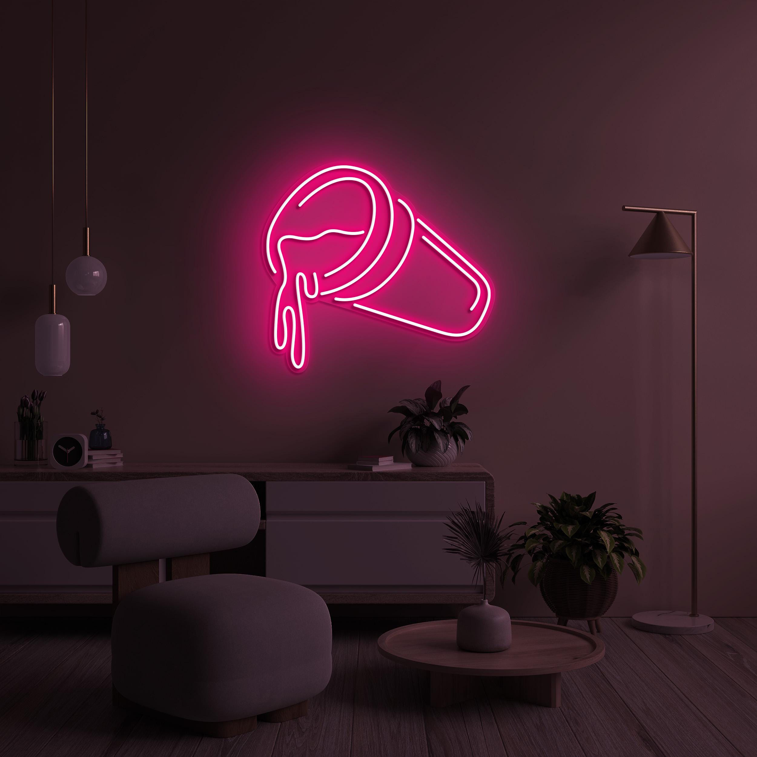 Spilled Drink Neon Sign, Spilled Juice Light, Cup Overflow LED Neon Art, Drink Cafe Wall Art, Home Wall Decor, Custom Sign, Game Room Decor