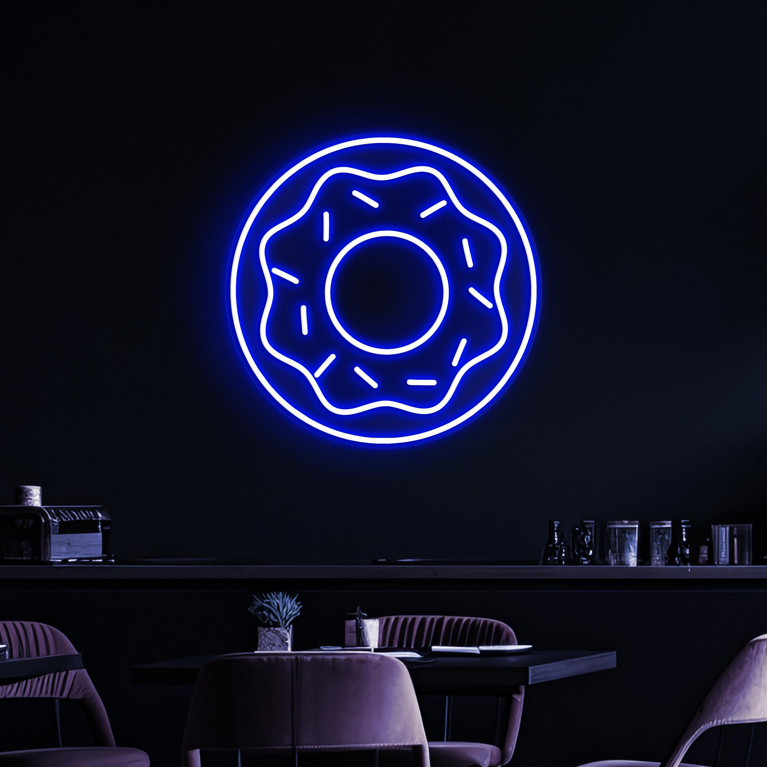 Donut Neon Sign, Donut LED Light, Donut Cafe Wall Decor, Yummy Donut Wall Art, Home Wall Light, Cafe and bar Neon Light, Kitchen Wall Decor