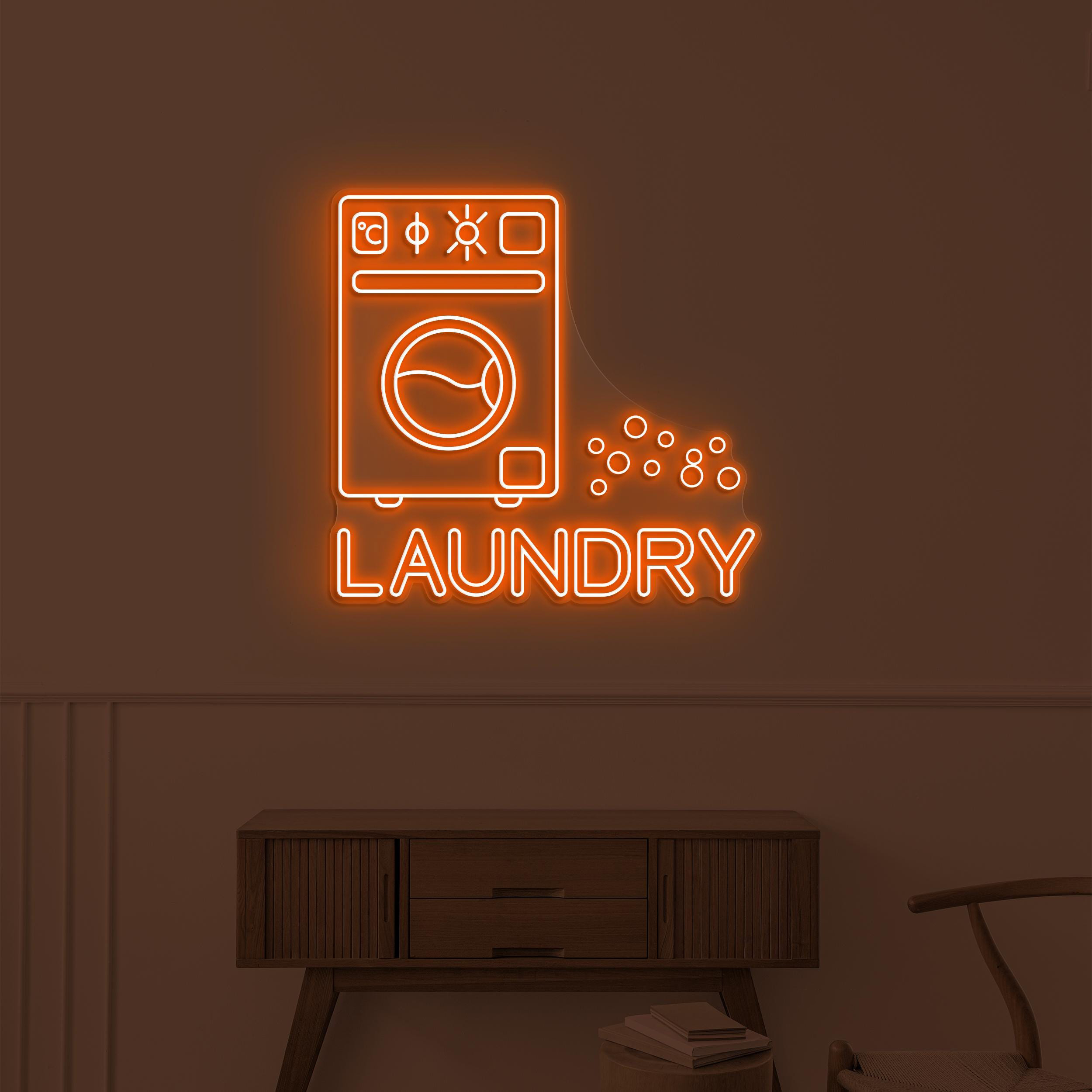 Laundry Neon Sign, Laundry Machine LED Light, Washing Machine Wall Decor, Washer Neon Light, Laundry Appliance Wall Art, Dirty Kitchen Decor