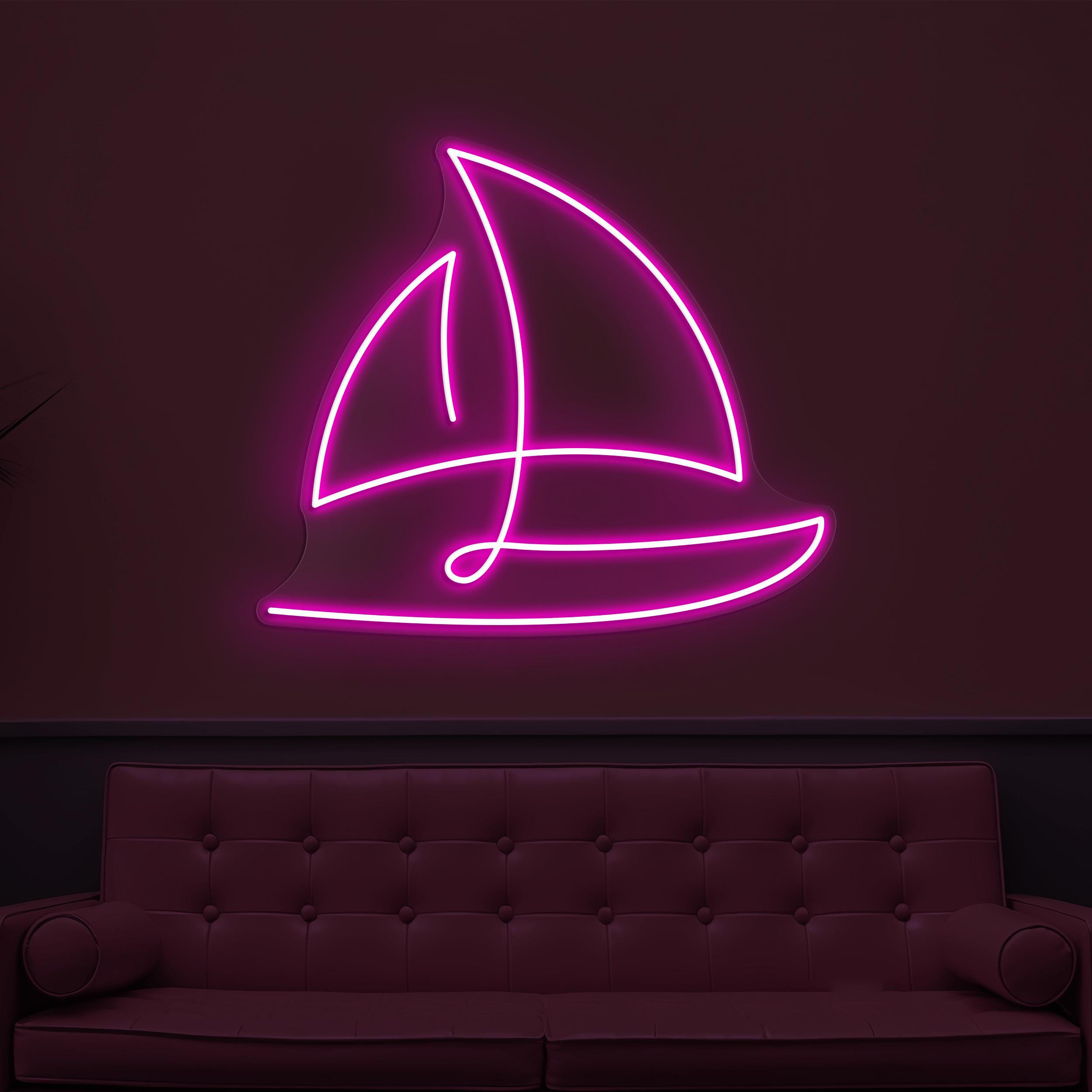 Sailboat Neon Sign, Sailboat LED Light, Sea Sailboat LED Neon Art, Kids Room Wall Decor, Ocean Neon Light, Beach Bar Led Sign, Ocean Lover
