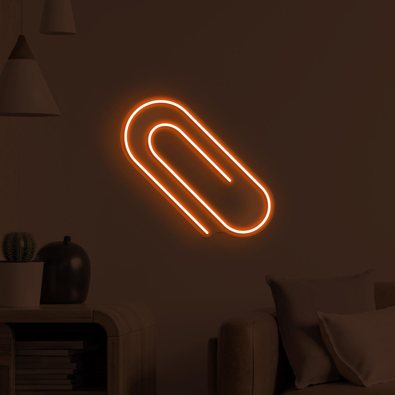 Paper Clip Neon Sign, Paper Clip LED Light, Office Wall Art, Cafe, Bar, Restaurant Decor, Neon Sign, Custom Neon Sign, Books Shop Neon Light