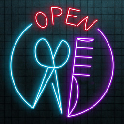 Open Barber Shop Neon Sign, Open Barber Shop LED Light, Scissor & Comb Wall Decor, Haircut Shop Wall Art, Hair Beauty Neon Light, Custom Art