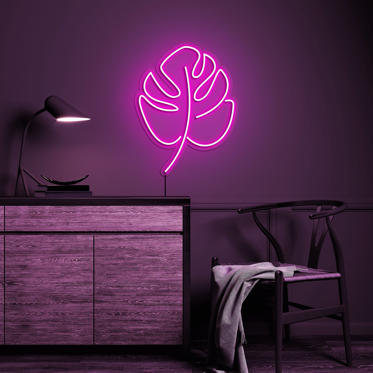 Leaf Neon Sign, Monstera Leaf LED Neon Art for Wall Decor, Leaf LED Sign for Room Decoration, Plant Neon Sign for Home, Bedroom,Green Lovers