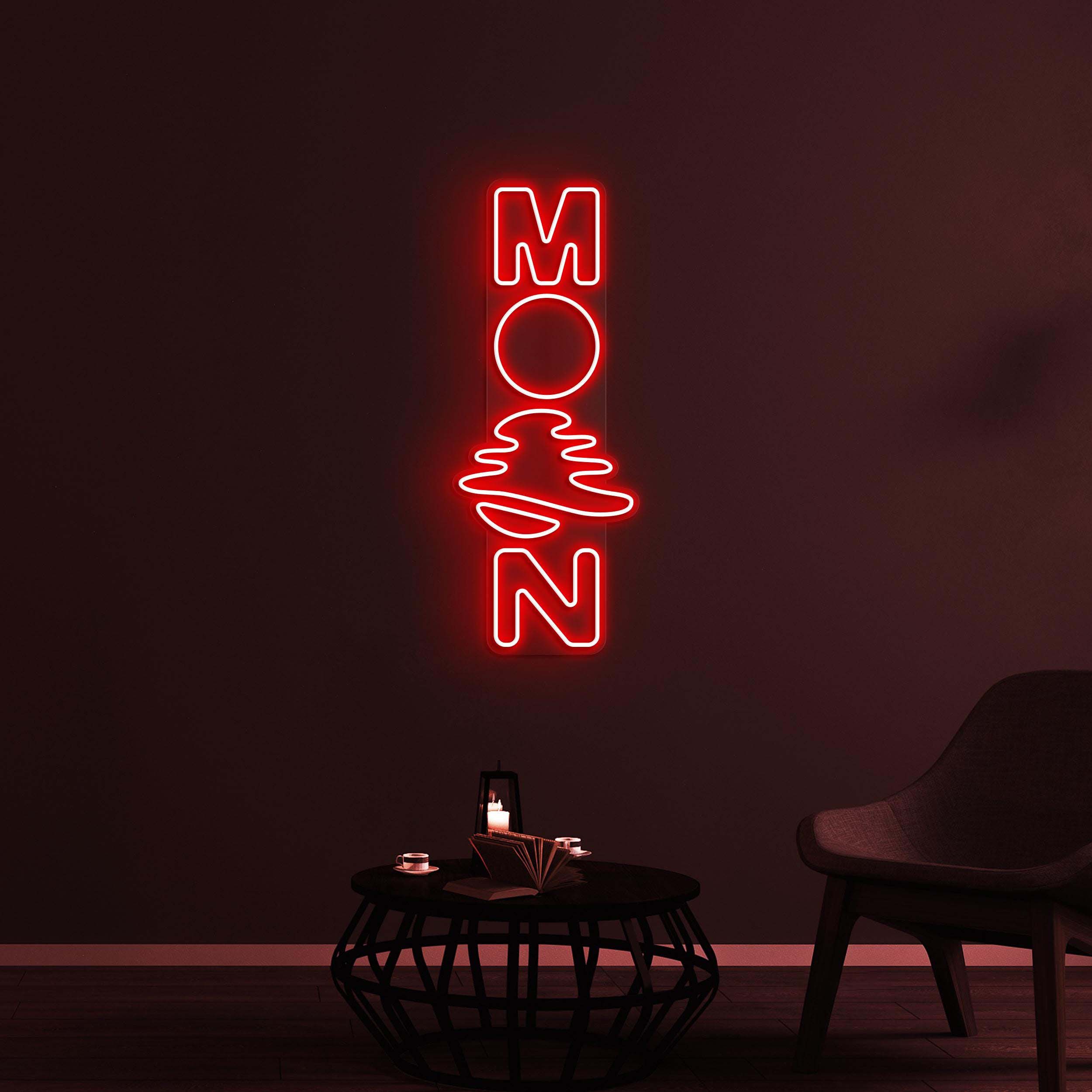 Moon Neon Sign, Moon LED Light, Dreamy Wall Decor, Moon Night Light Wall Art, Home Decor, Custom Sign, Moon Logo Neon Sign, Bedroom Wall Art