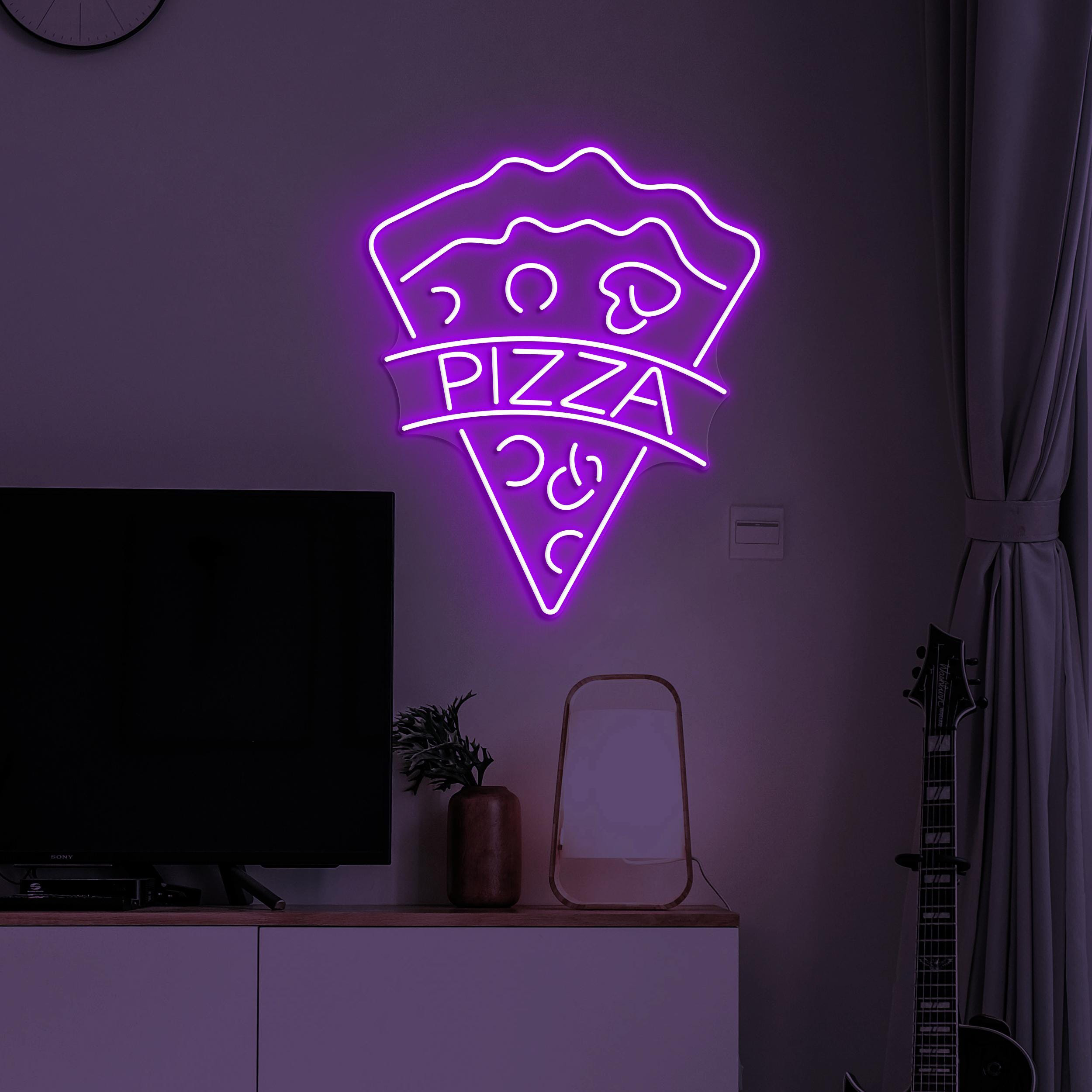 Pizza Neon Sign, Pizza LED Light, Pizza Logo Wall Decor, Pizza Cafe Neon Light, Kitchen Neon Art, Foodie Neon Sign, Pizza Lover Wall Decor