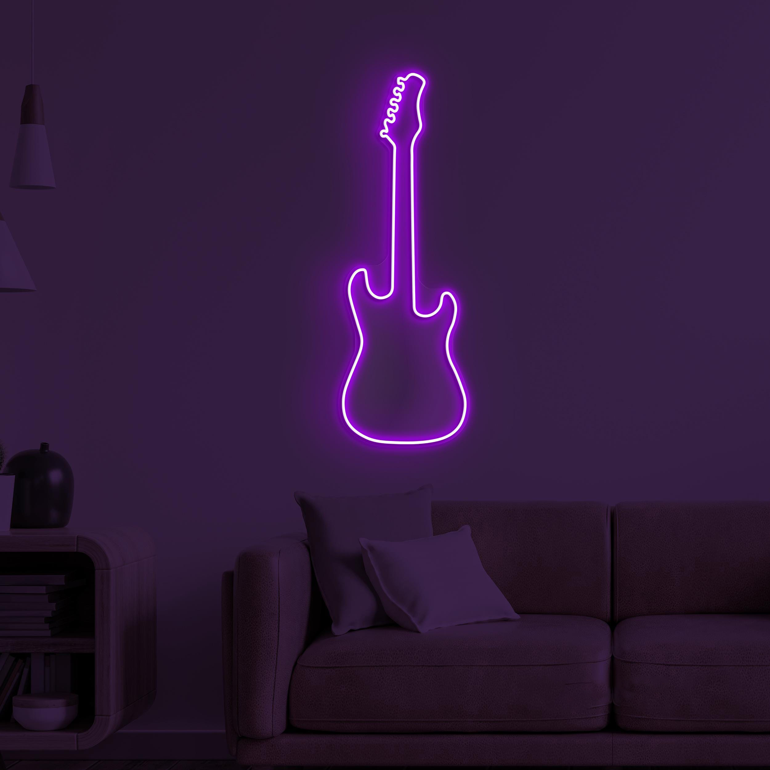Guitar Neon Sign, Guitar Open LED Light, Music Room Wall Art, Guitar Shop Wall Decor, Electric Guitar Neon Light, DJ Concert Neon Wall Art