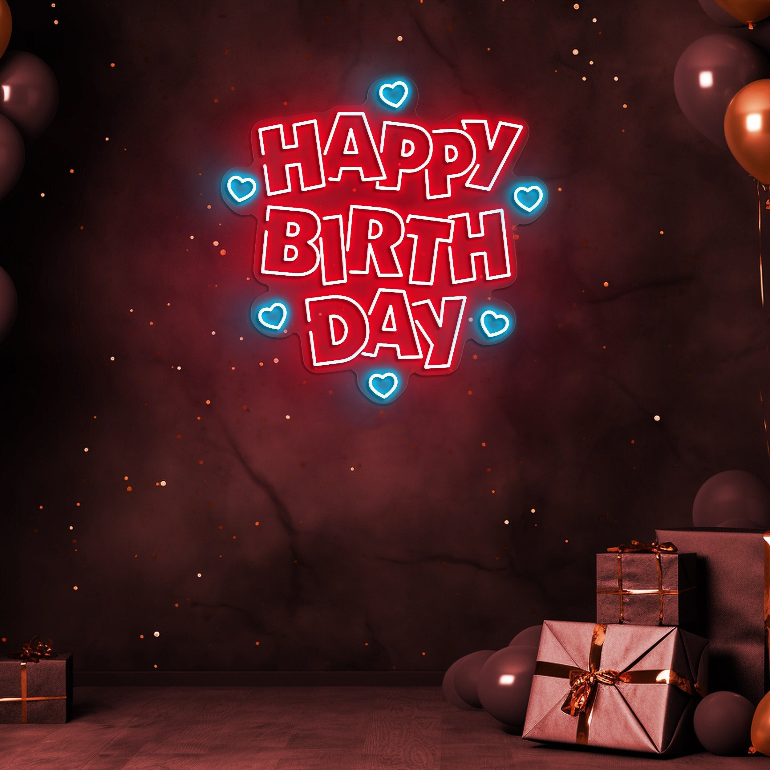 Birthday Neon Sign, LED Party Decor for Wall, Bedroom, Bar, Wedding, Home, Neon Art Backdrop Decoration, Birthday Decor and Night Light
