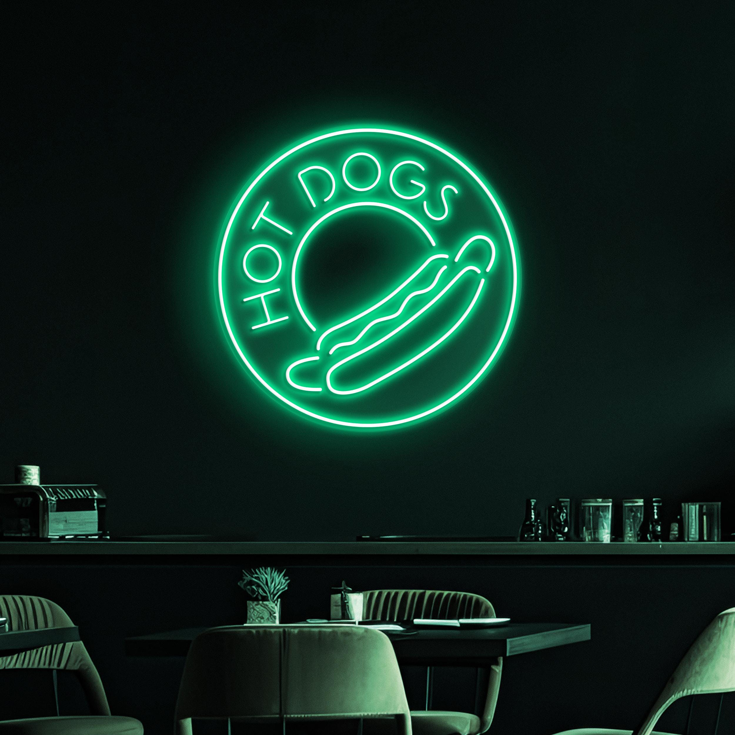 Hot Dogs Neon Sign, Hot Dogs LED Light, Hot Dogs Logo Wall Art, Fast Food Wall Decor, Food Truck Neon Light, Party Neon Decor, Kitchen Light