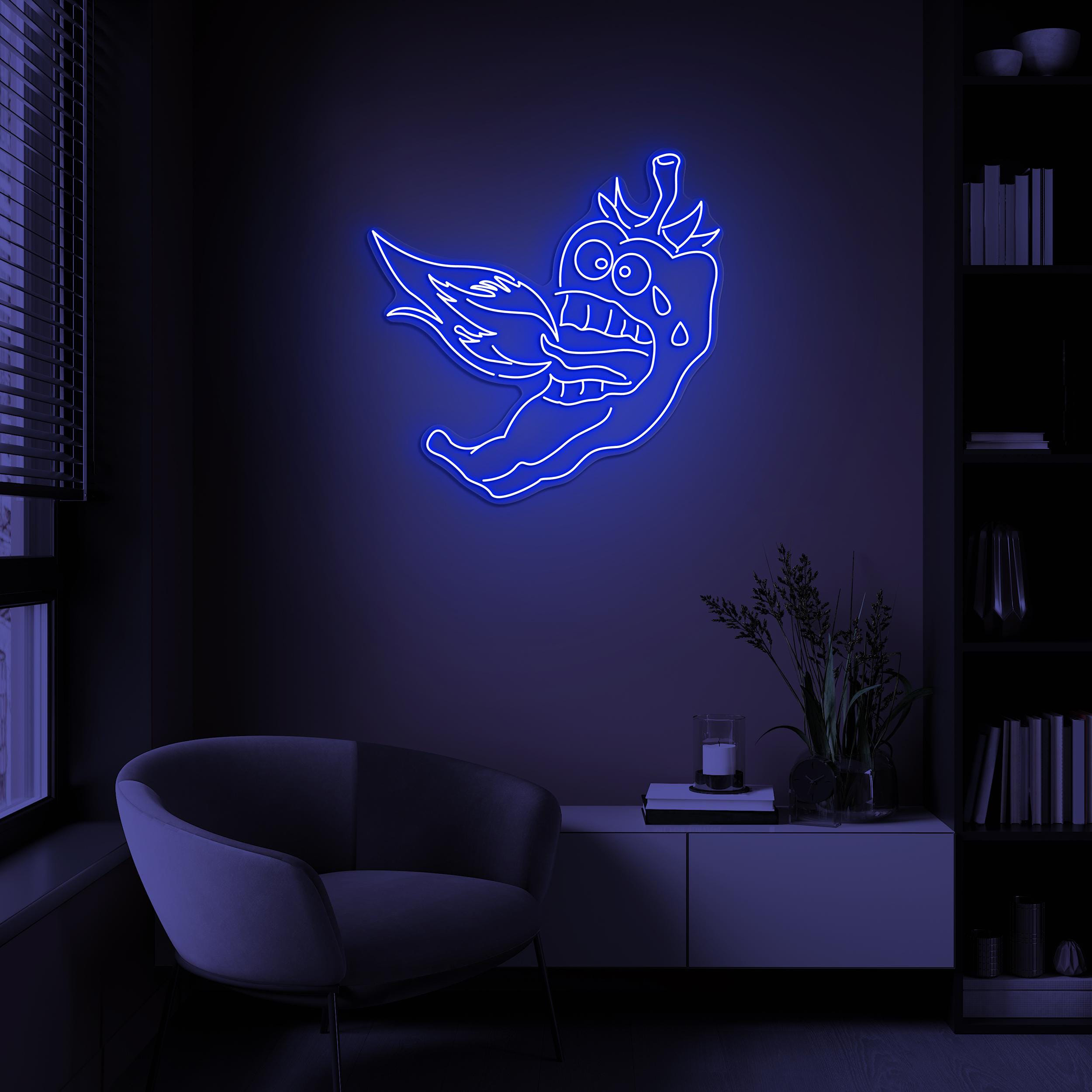 Crying Chili Pepper Neon Sign, Crying Chilly Pepper LED Sign, Hot Pepper Wall Decor, Mexican Pepper Sign, Restaurant Wall Decor, Spicy Sign