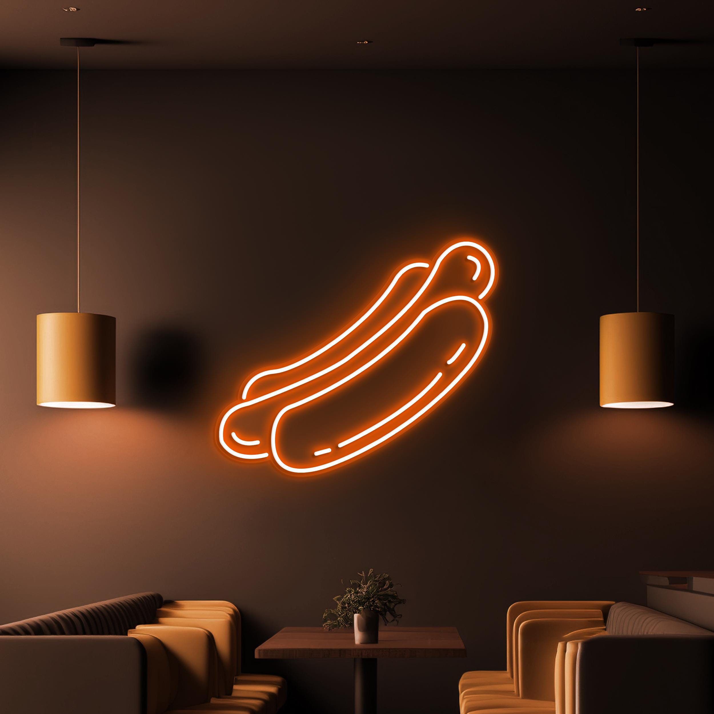Hot Dog Neon Sign, Hot Dog LED Light, Fast Food Wall Decor, Kitchen Neon Light, Restaurants Wall Art, Hot Dog Shop Decor, Hot Dog Lover