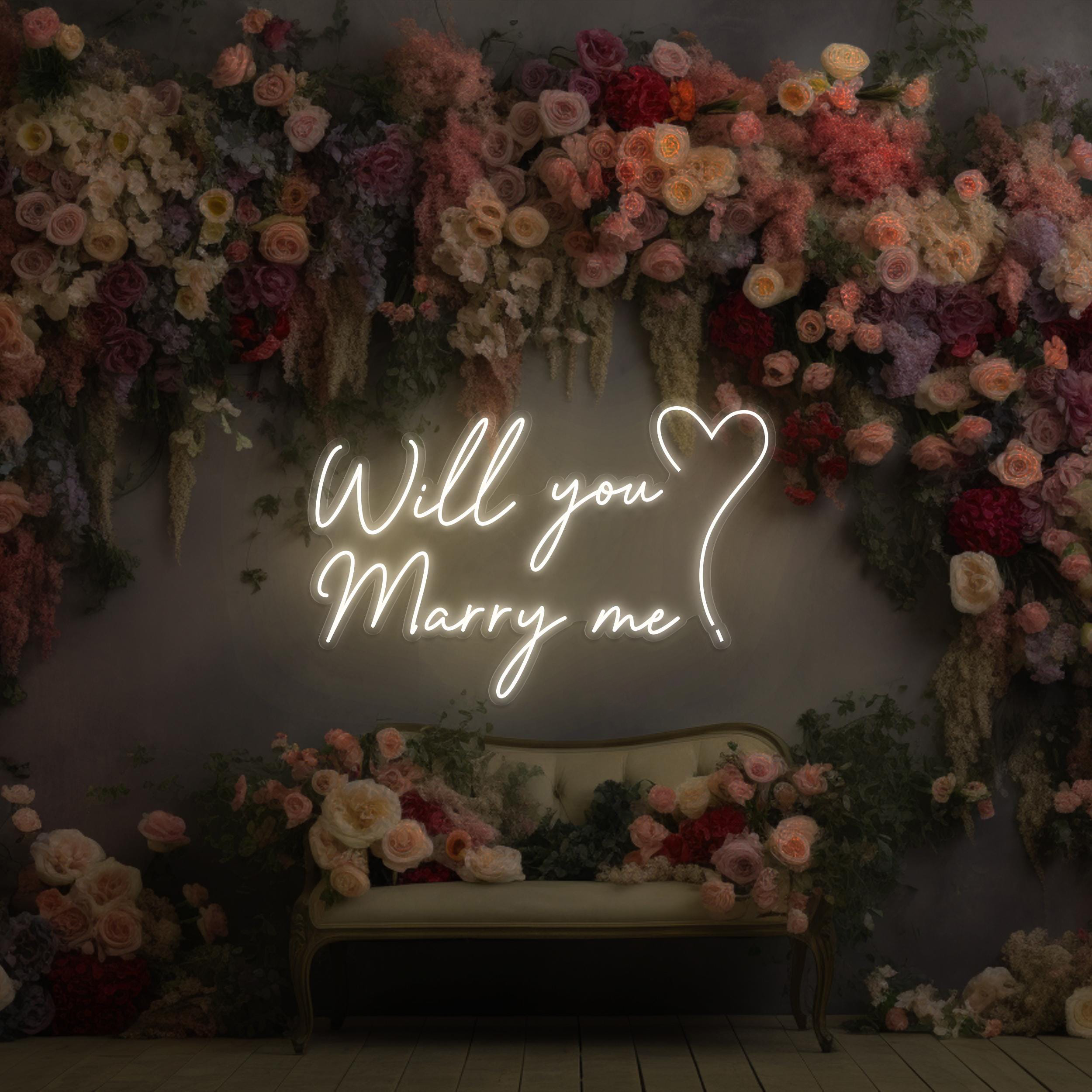 Will You Marry Me Neon Sign, Will You Marry Me LED Light, LED Neon Art, Will You Marry Me LED, Decor for Wedding Party & Marriage Proposal