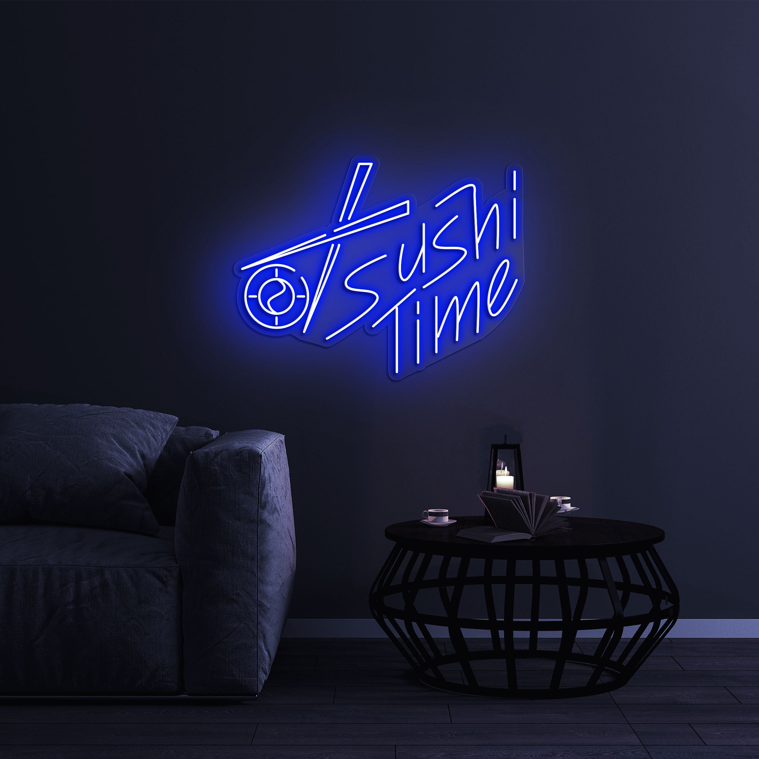 Sushi Time Neon Sign, Kitchen Decor Sign for Sushi Lovers, LED Wall Decor for Japanese Cuisine, Restaurants, and Home Kitchen Decor, SIgn