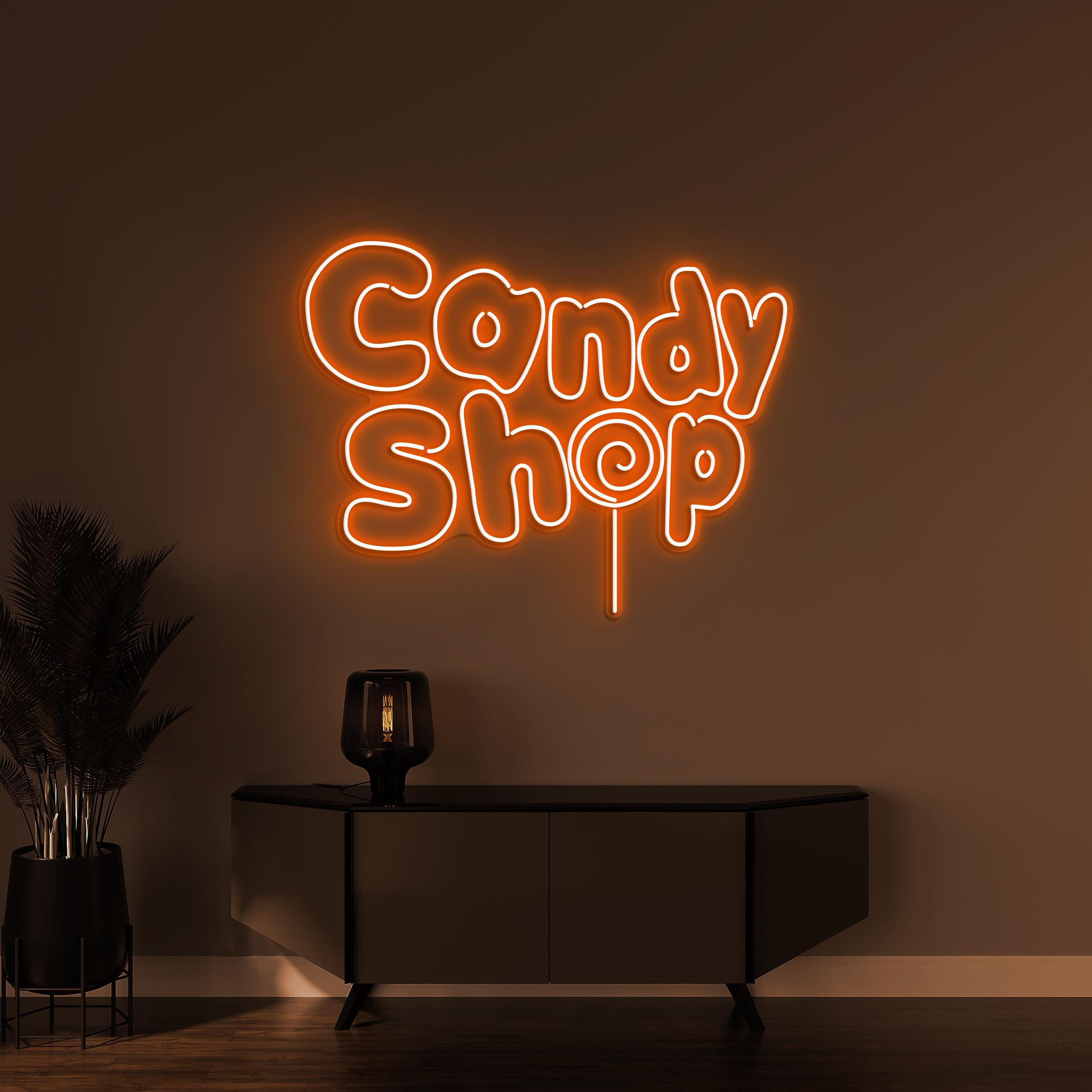 Candy Shop Neon Sign, Candy Shop LED Sign, Lollipop Candy Decor, Halloween Christmas Decor, Dessert Shop Art, Party Decor, Business Sign