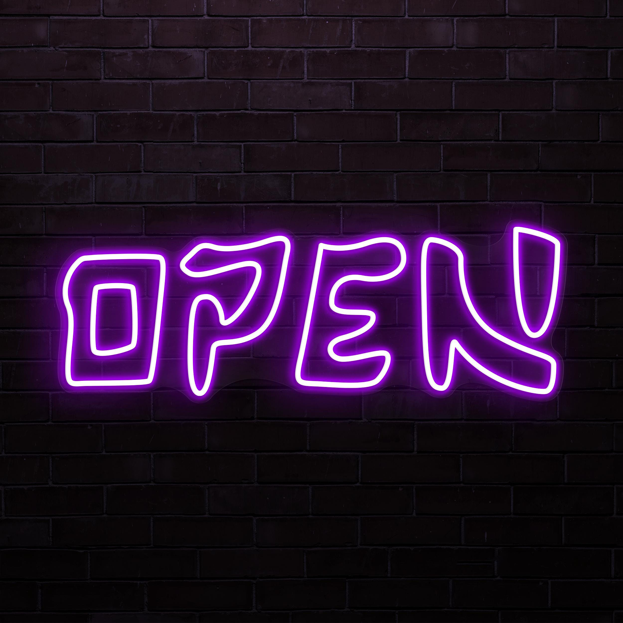 Open Neon Sign, Open LED Light, Storefront Wall Art, Business Hours Wall Decor, Club, Bar, Cafe and Store Wall Art, Open Display Neon Sign