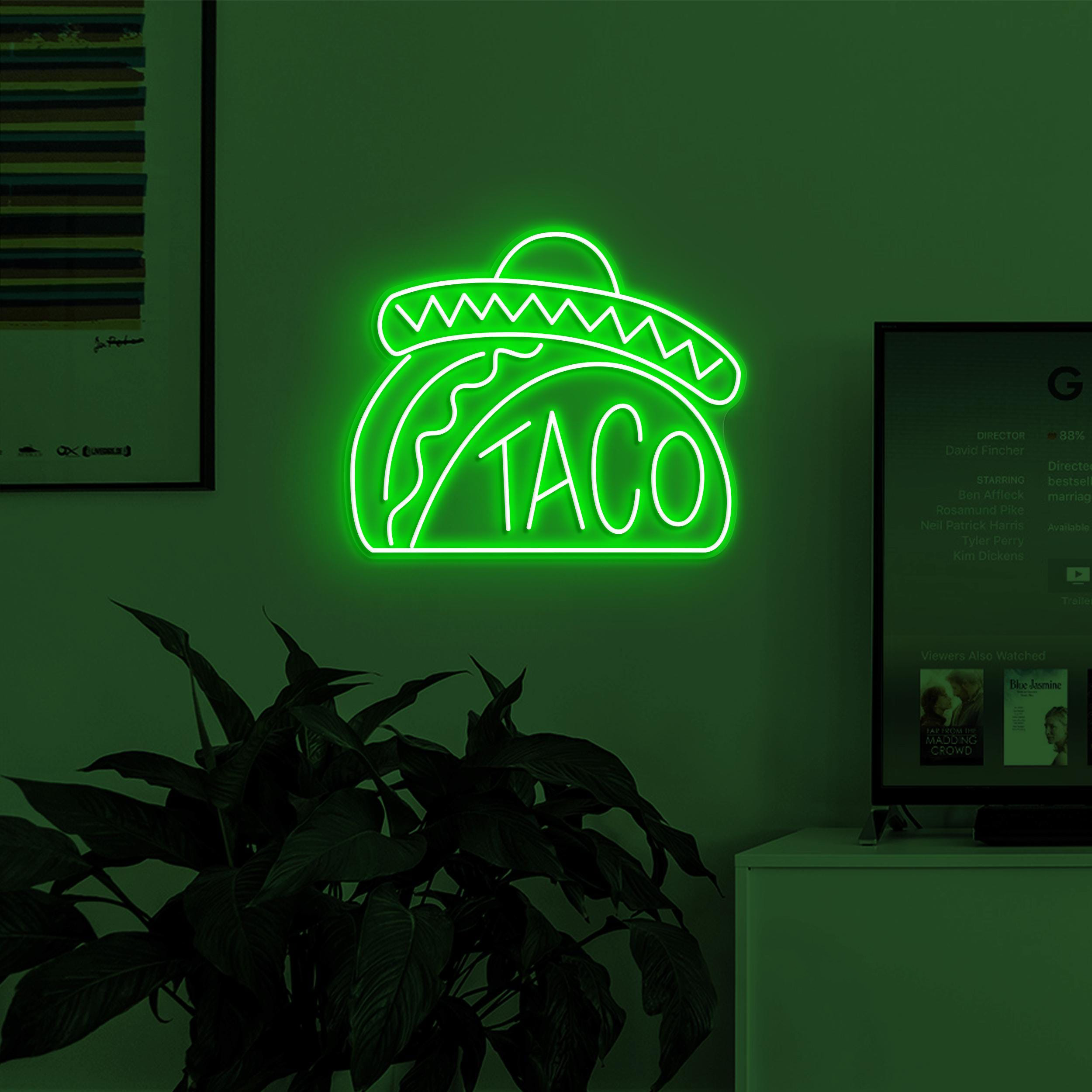 Taco Neon Sign, Taco LED Light, Street Food Wall Decor, Fast Food Light, Mexican Taco Neon Sign, Restaurant Decor, Mexican Food Wall Art