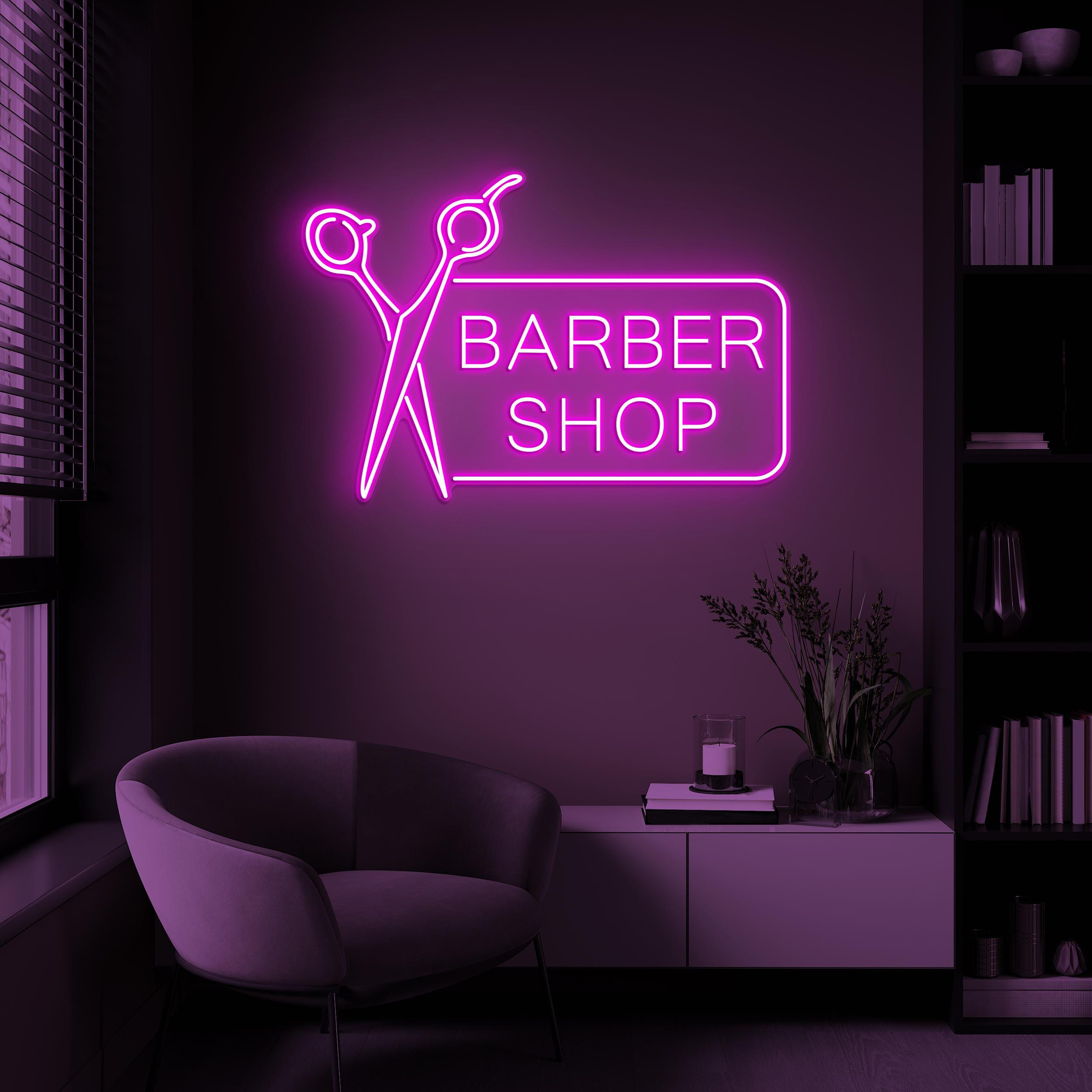 Barber Shop Neon Sign, Barber Shop LED Light, Scissors Neon Sign, Barber Shop Wall Art, Hairdressing Wall Art, Haircut Decor, Salon Wall Art