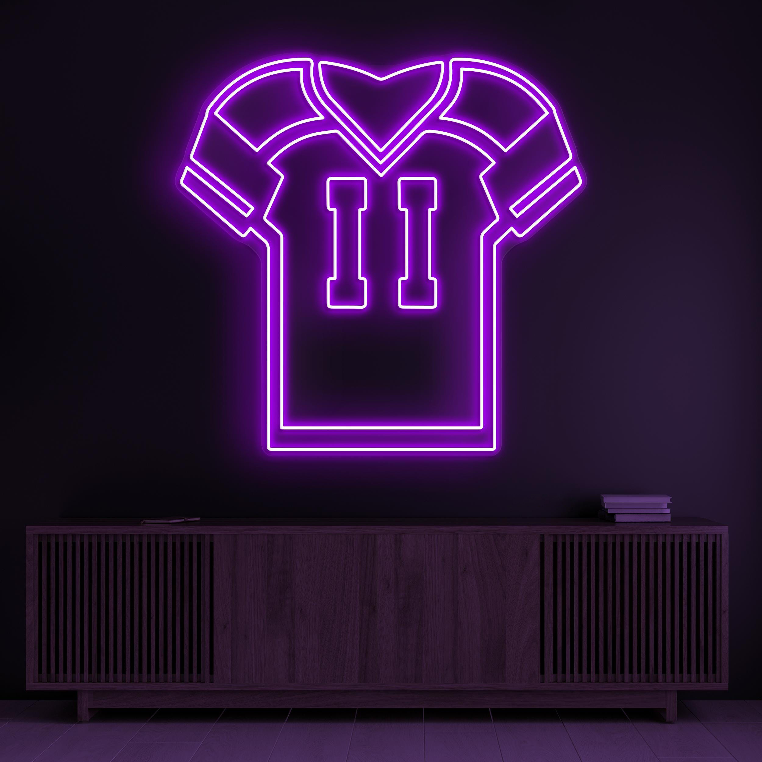 Football Jersey Neon Sign, Football Jersey LED Light, Jersey Custom Number Art, Sports Shop Wall Decor, Sports Fan Sign, Sports Shirt Sign