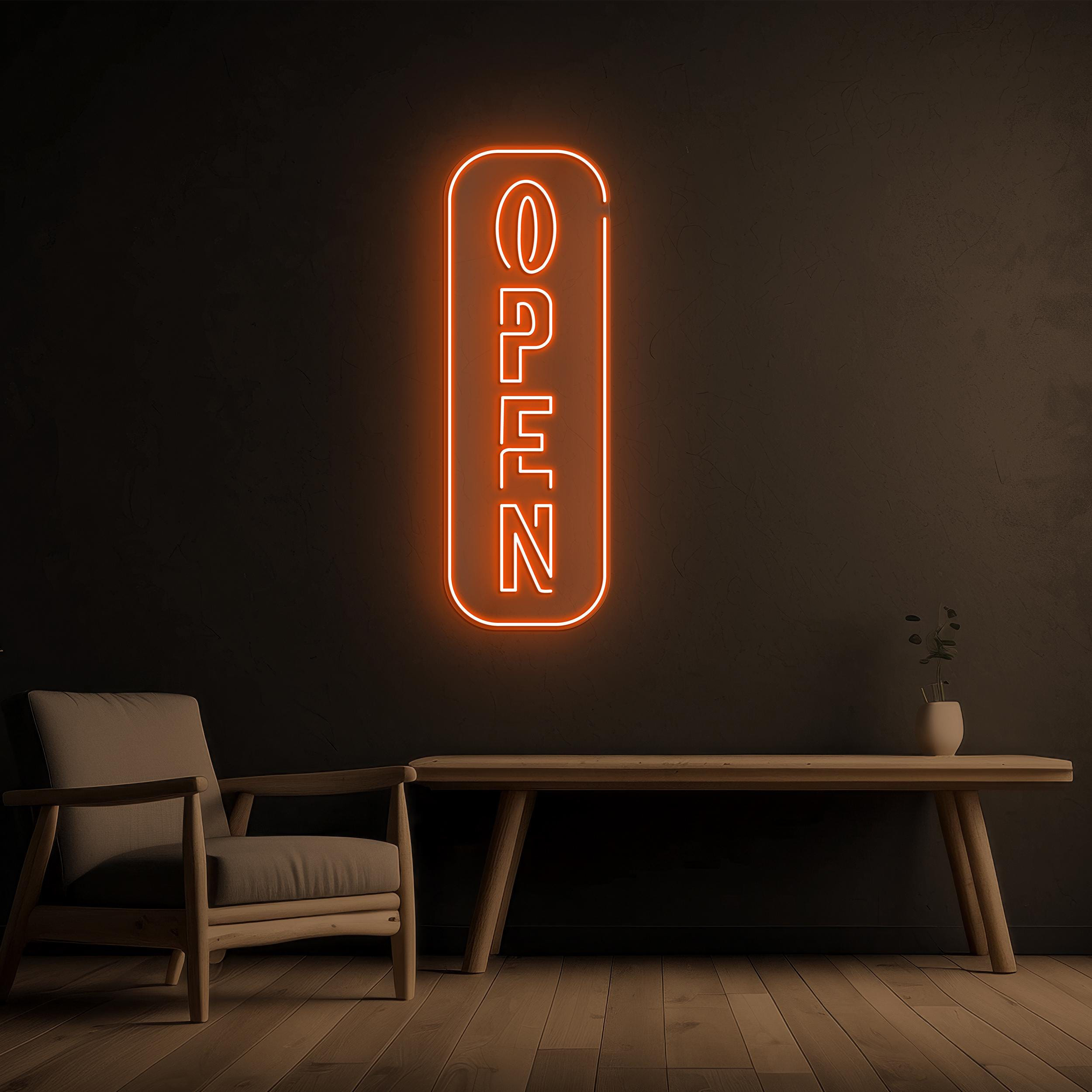 Open Neon Sign, Open LED Light, Open Wall Art, Welcoming Sign, Business Logo Art, Decor for Cafe, Store, Bar & Shop, Hanging Opening Sign