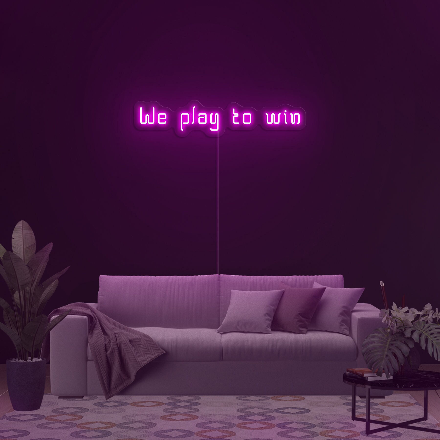 We Play To Win Neon Sign, Custom Gamer Lights, Game Room Decor, Arcade Lighting, Video Game Gift, LED Wall Sign, Neon Lights, Home Decor