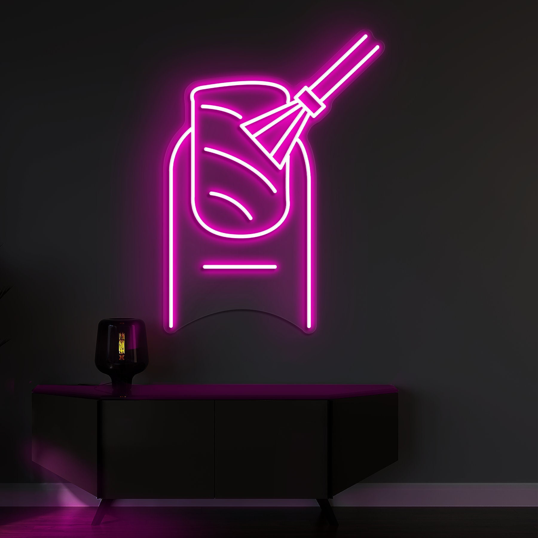 Nail Neon Sign, Nail Polish Neon Light, Nail Decor Wall Art, Makeup Room Decor, Party Sign for Women & Girls, LED Wall Art for Nail Salons