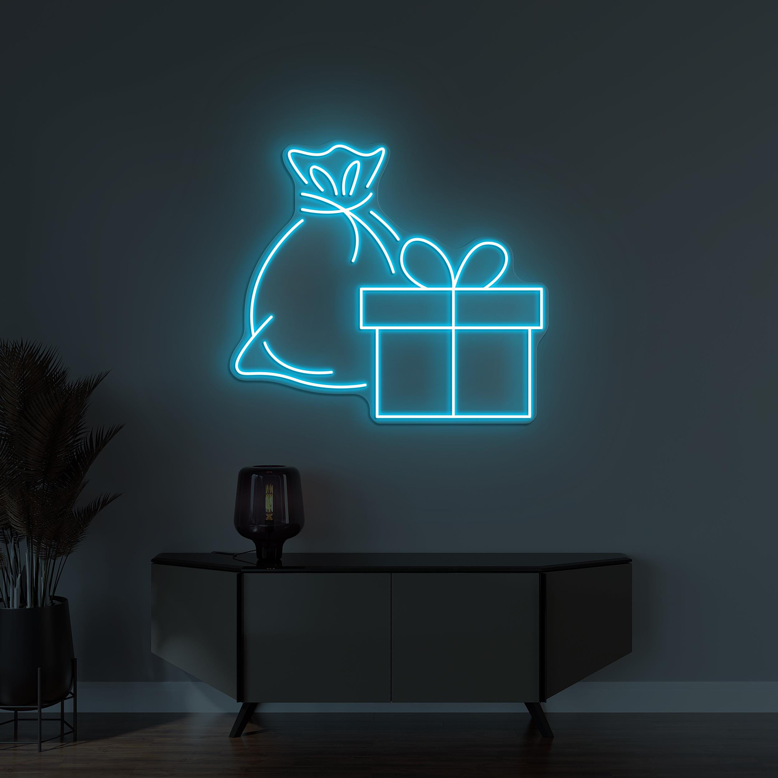Gift Set Neon Sign, Gift Set LED Light, Christmas Wall Decor, Christmas Party Sign, Holiday Wall Art, Christmas Gifts, Festive Neon Light