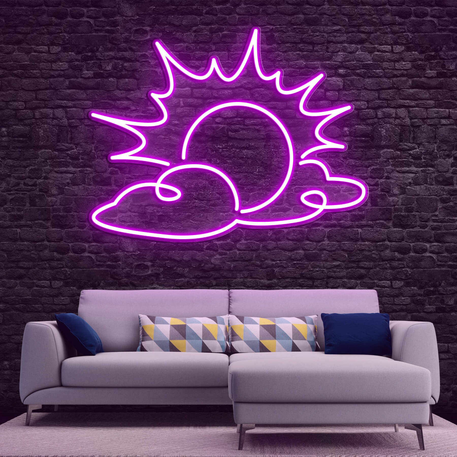 Sun and Cloud Neon Sign, LED Sun Neon Sign, Cloud Neon Light for Wall Decor, Bedroom or Nursery, Sun and Cloud Neon Art, Led Room Wall Decor