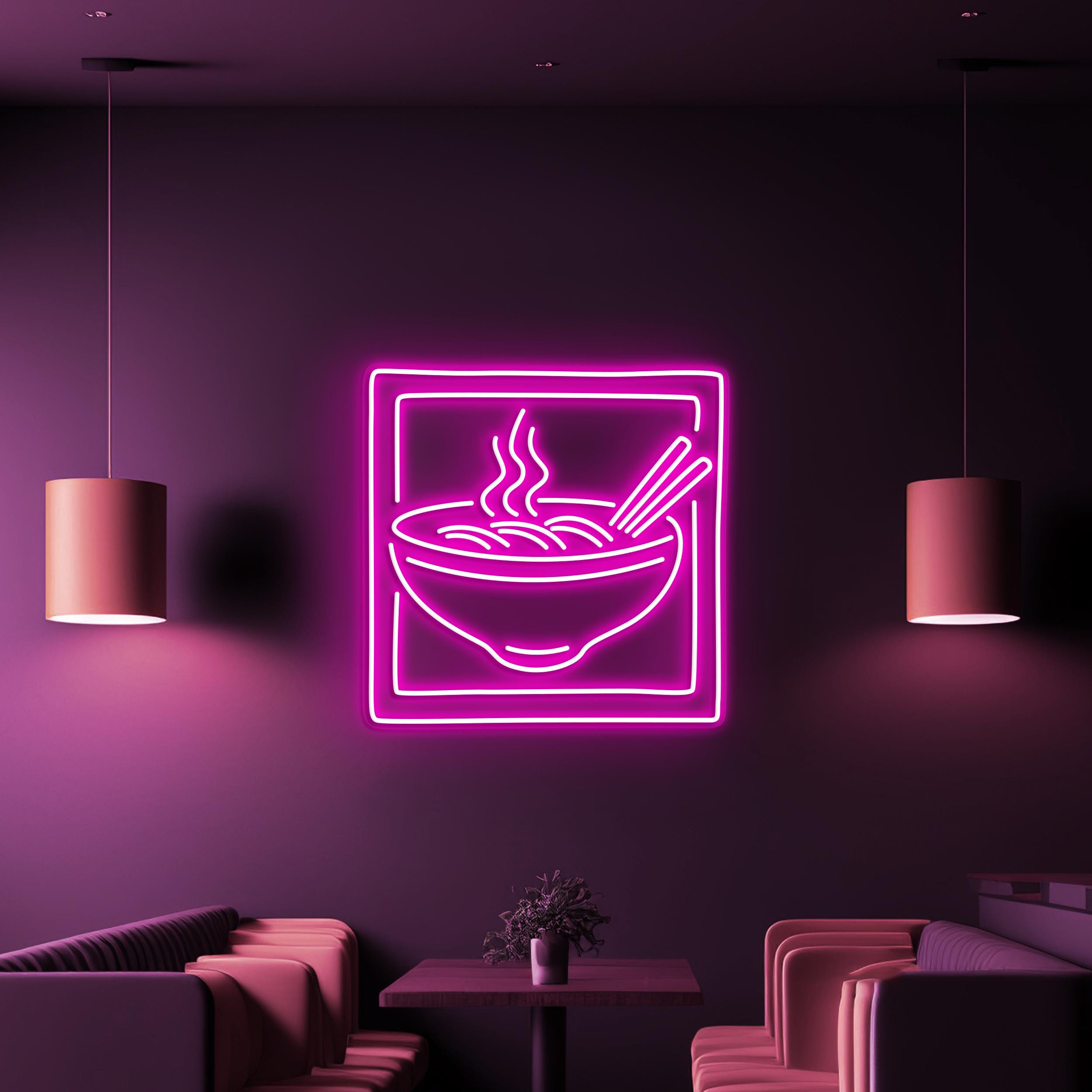 Ramen Neon Sign, Ramen Bowl LED Light, Noodle Bowl Wall Art, Noodle Shop Wall Decor, Asian Food Wall Light, Home and Kitchen Neon Light