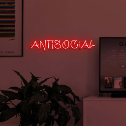 Antisocial Neon Sign, Antisocial LED Light, Game Room Wall Decor, Gym Neon Art, Personalized Neon Sign, Home Wall Decor, Introvert Wall Art