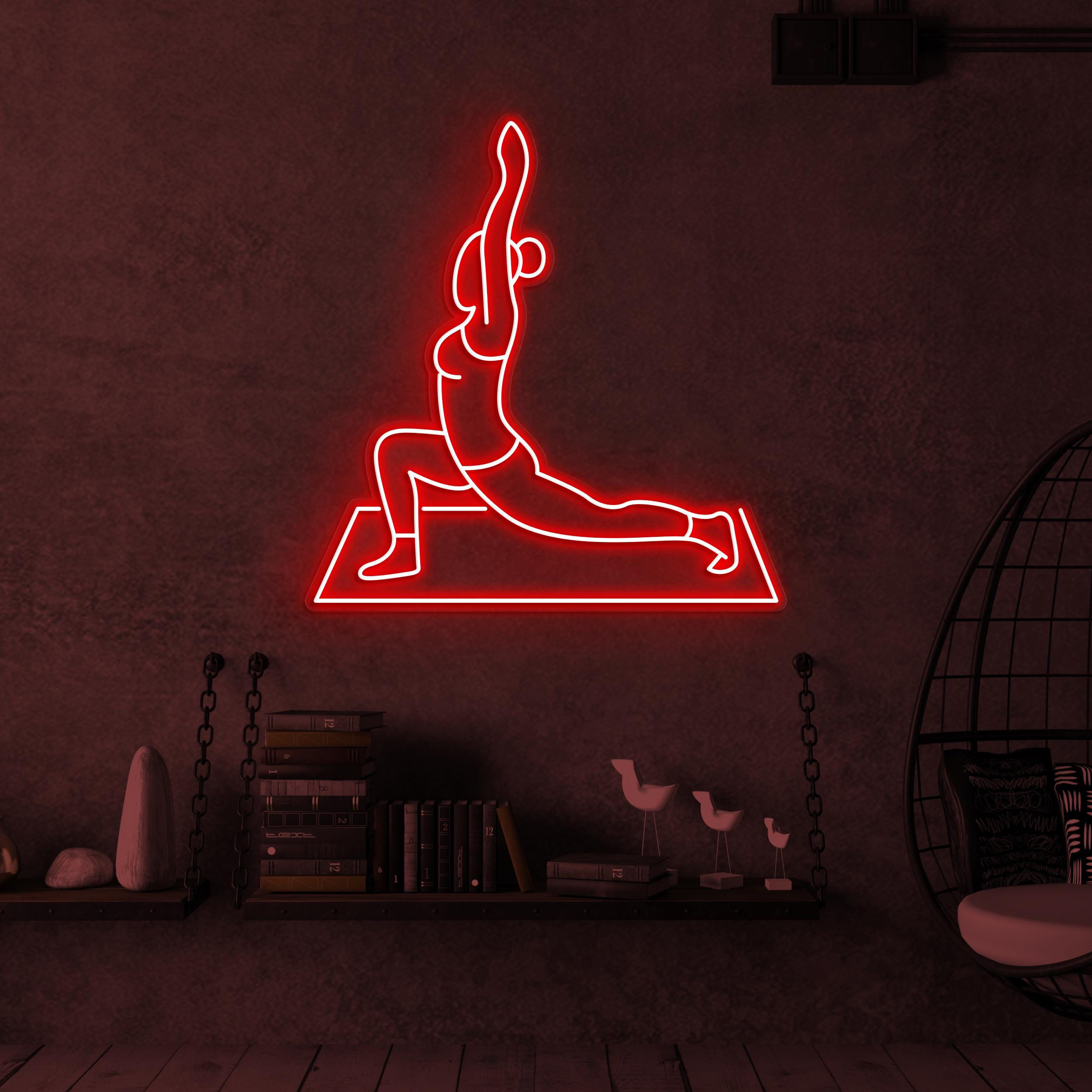 Girl Yoga Neon Sign, Girl Yoga LED Light, Yoga Club Wall Decor, Gym Wall Art, Yoga Pose Neon Sign, Fitness Room Led Light, Workout Neon Sign
