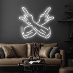 Rock Hand Neon Sign, Music LED Light, Positive Wall Decor, Rock Wall Art, Custom Peace Neon Sign, Rock Finger Neon Decor, Game Room Light