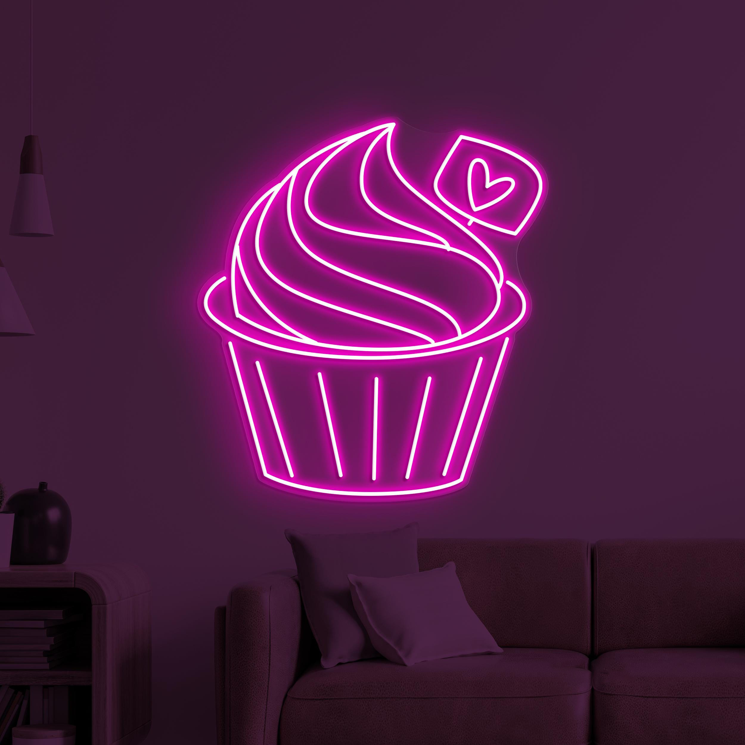 Cupcake Neon Sign, Cupcake LED Light, Cupcake Lover Wall Decor, Sweet Treat Wall Art, Custom Neon Sign, Kitchen Neon Decor, Cake Shop Art
