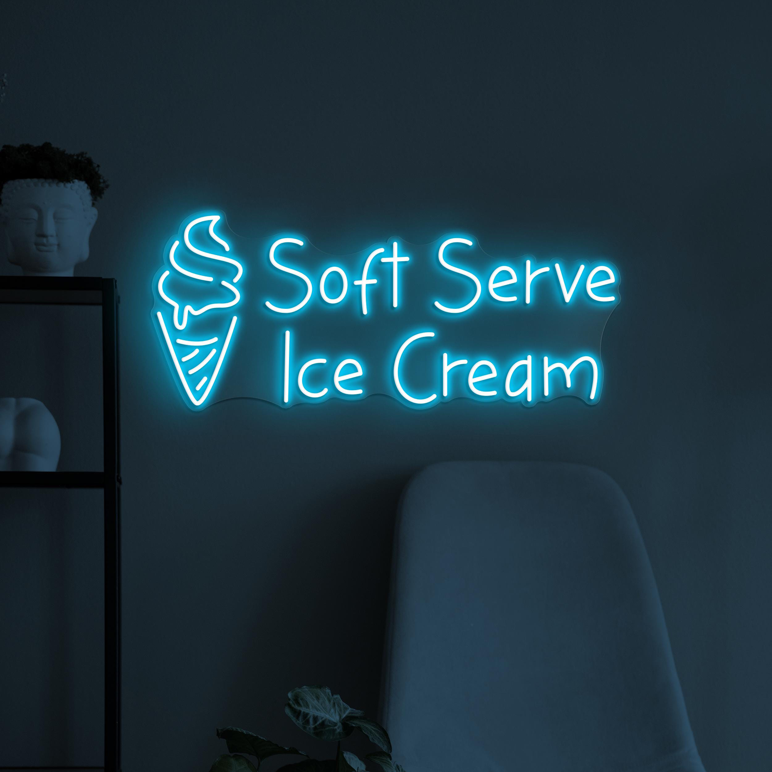 Soft Serve Ice Cream Neon Sign, Soft Serve Ice Cream LED Light, Sweet Dish Wall Art, Dessert Led Sign, Ice Cream Shop Decor, Ice Cream Lover