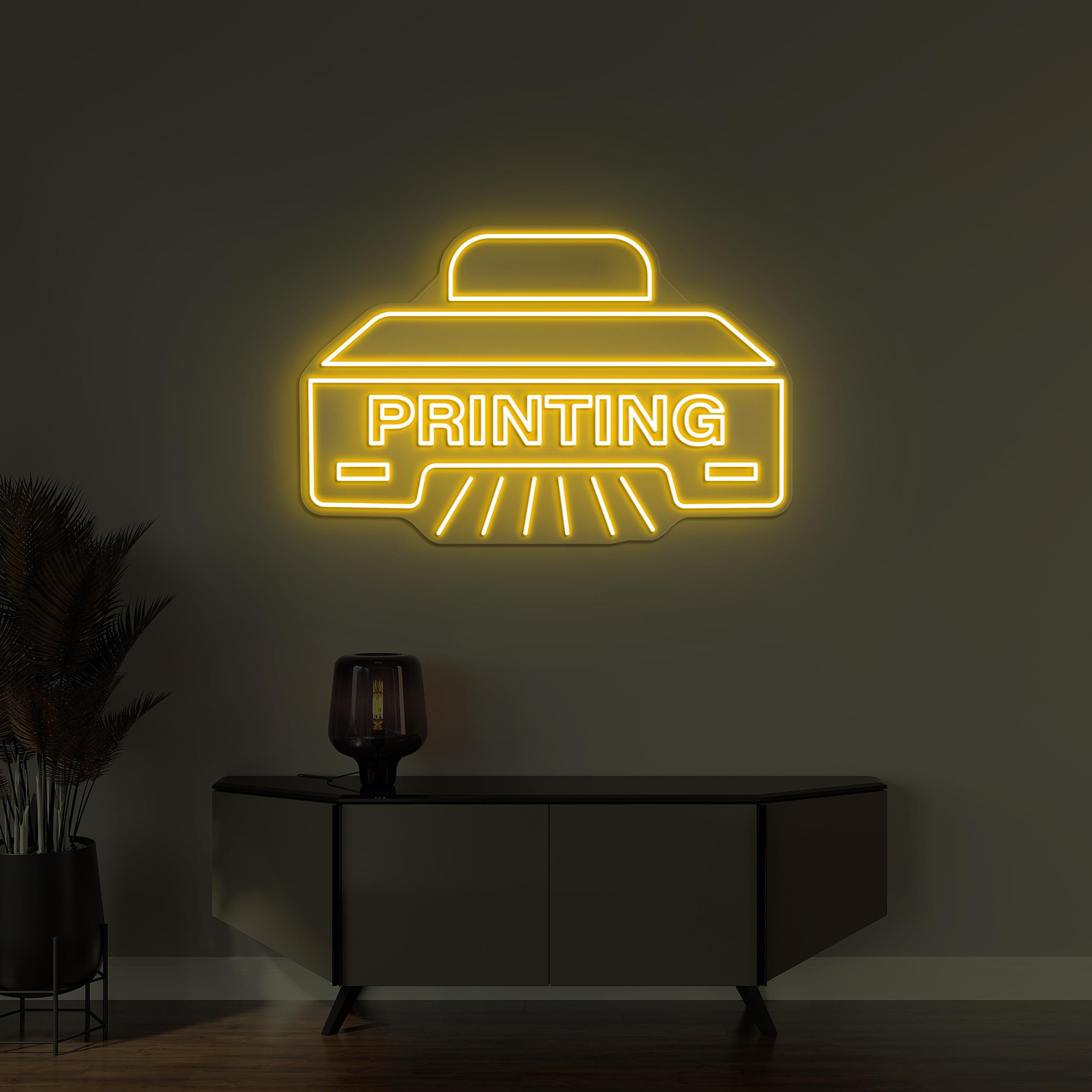 Printing Neon Sign, Printing LED Light, Printer Wall Decor, Photostat Shop Wall Art, Office Room Decor, Personalized Wall Art, Office Decor