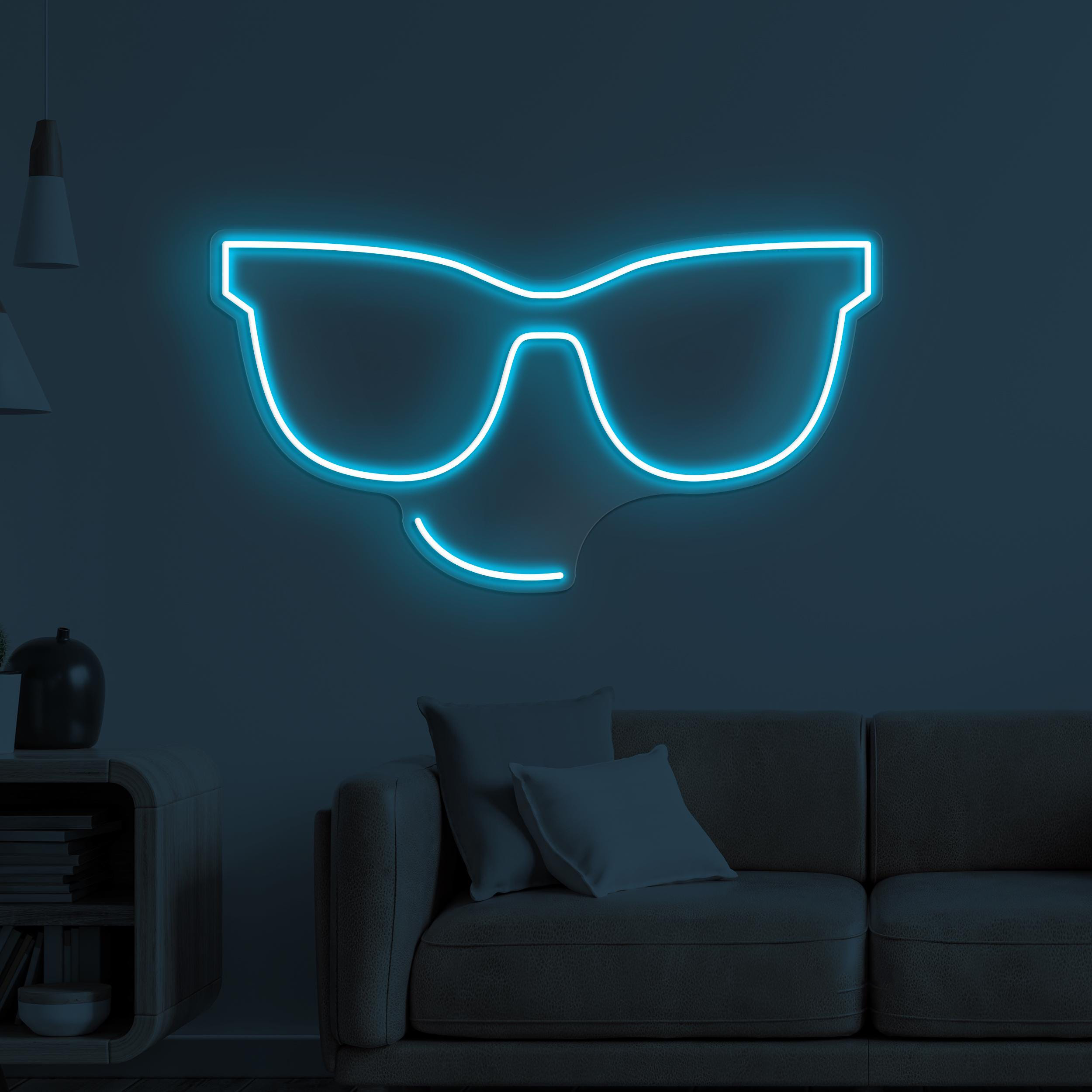 Glasses Neon Sign, Glasses LED Light, Glasses Emoji Wall Decor, Shades Wall Art, Sunglasses Shop Neon Light, Led Neon Wall Decor, Gift Idea