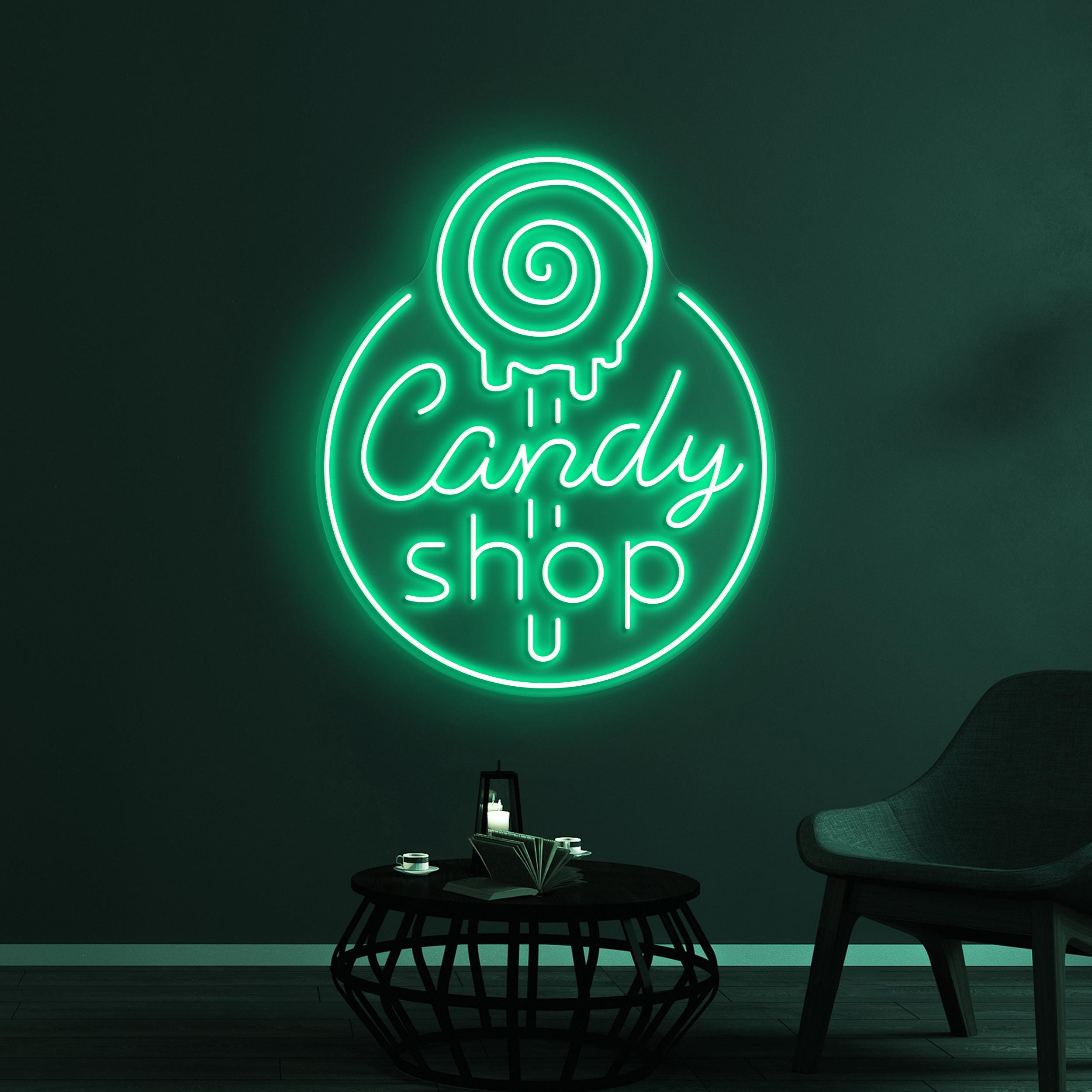 Candy Shop Neon Sign, Candy Shop LED Sign, Lollipop Candy Wall Decor, Candy Shop Logo Sign, Dessert Shop Art, Christmas Party Wall Decor