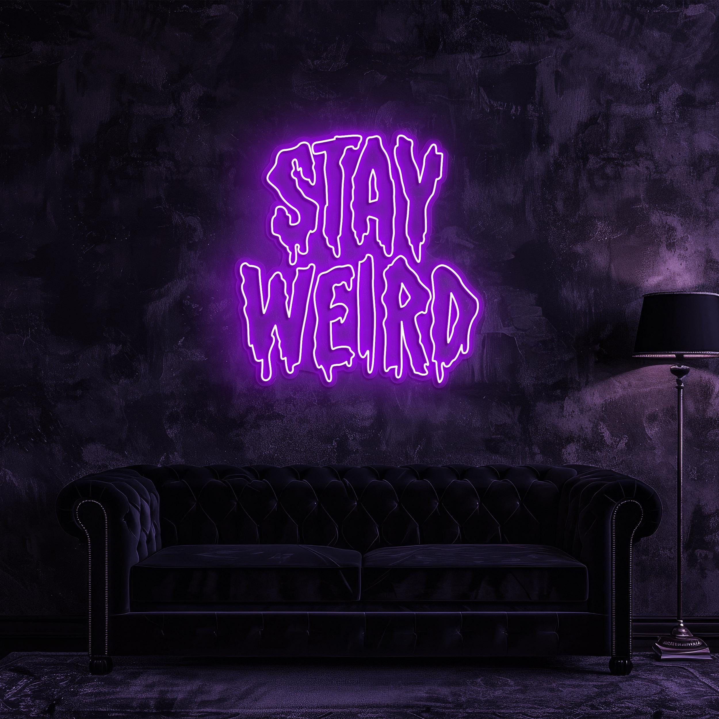 Stay Weird Dipping Neon Sign, Stay Weird Neon Light, Inspirational Wall Art Decor for Bedroom, Game Room, Stay Weird Neon Light, Gift idea