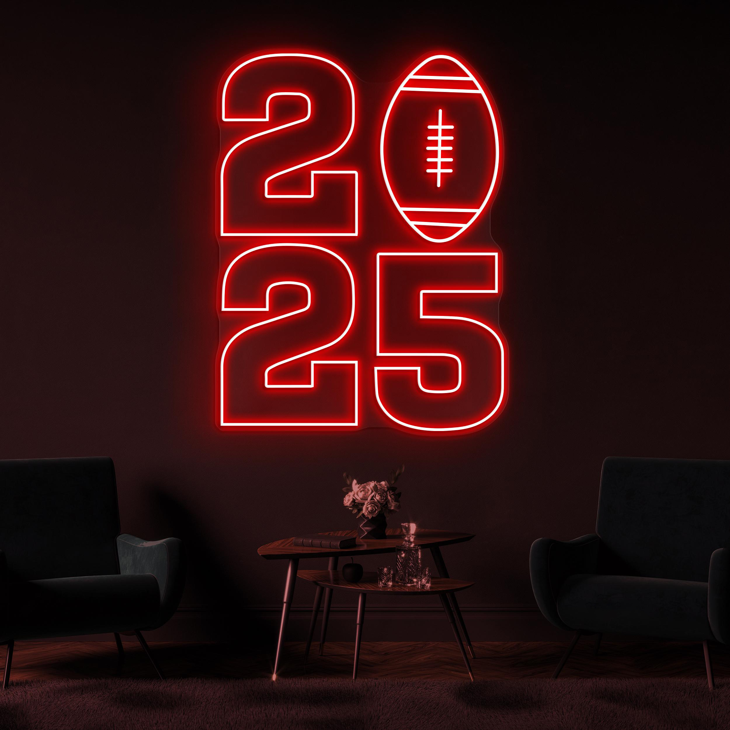 2025 Football Neon Sign, 2025 Football LED Light, 2025 Wall Art, Football Year Wall Decor, Game Room Neon Light, Sports Shop Led Neon Sign