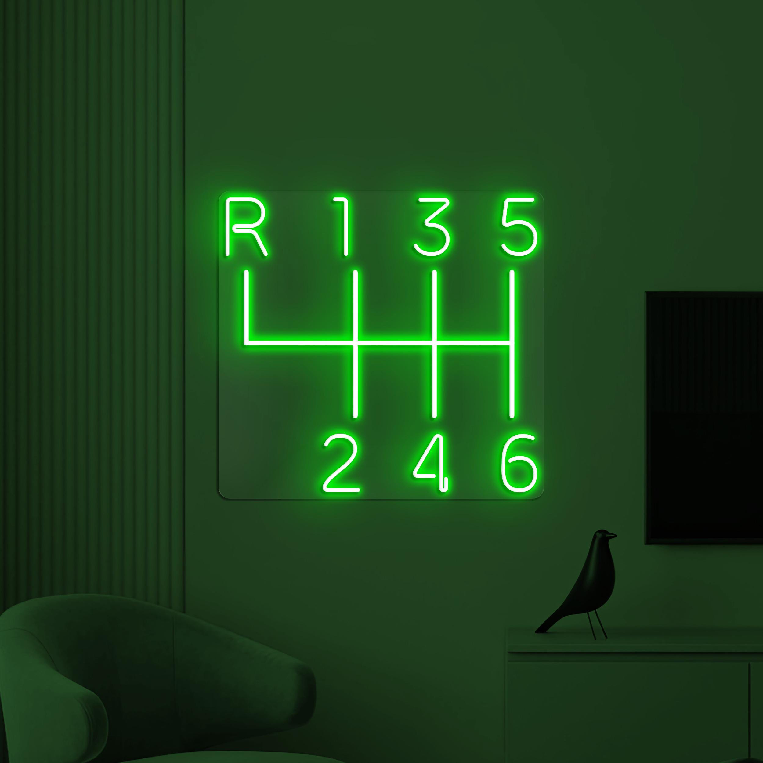 Car Gearbox Neon Sign, Car Gearbox LED Light, Auto Workshop Wall Decor, Automotive Wall Art, Garage Neon Light, Manual Gear Shift Led Sign