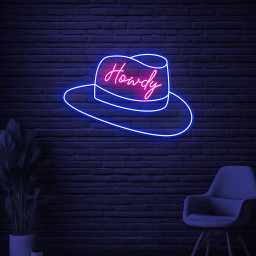 Howdy Hat Neon Sign, Howdy Hat LED Light, Cowboy Hat Wall Decor, Home Wall Art, Custom Sign, College Student Dorm Decor, Hat Shop Neon Decor
