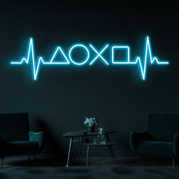 Gamer Heartbeat Neon Sign, Gamer Heartbeat LED Light, Game Icons Symbols Decor, Video Game Pulse Art, Game Room Neon Light, Man Cave Sign