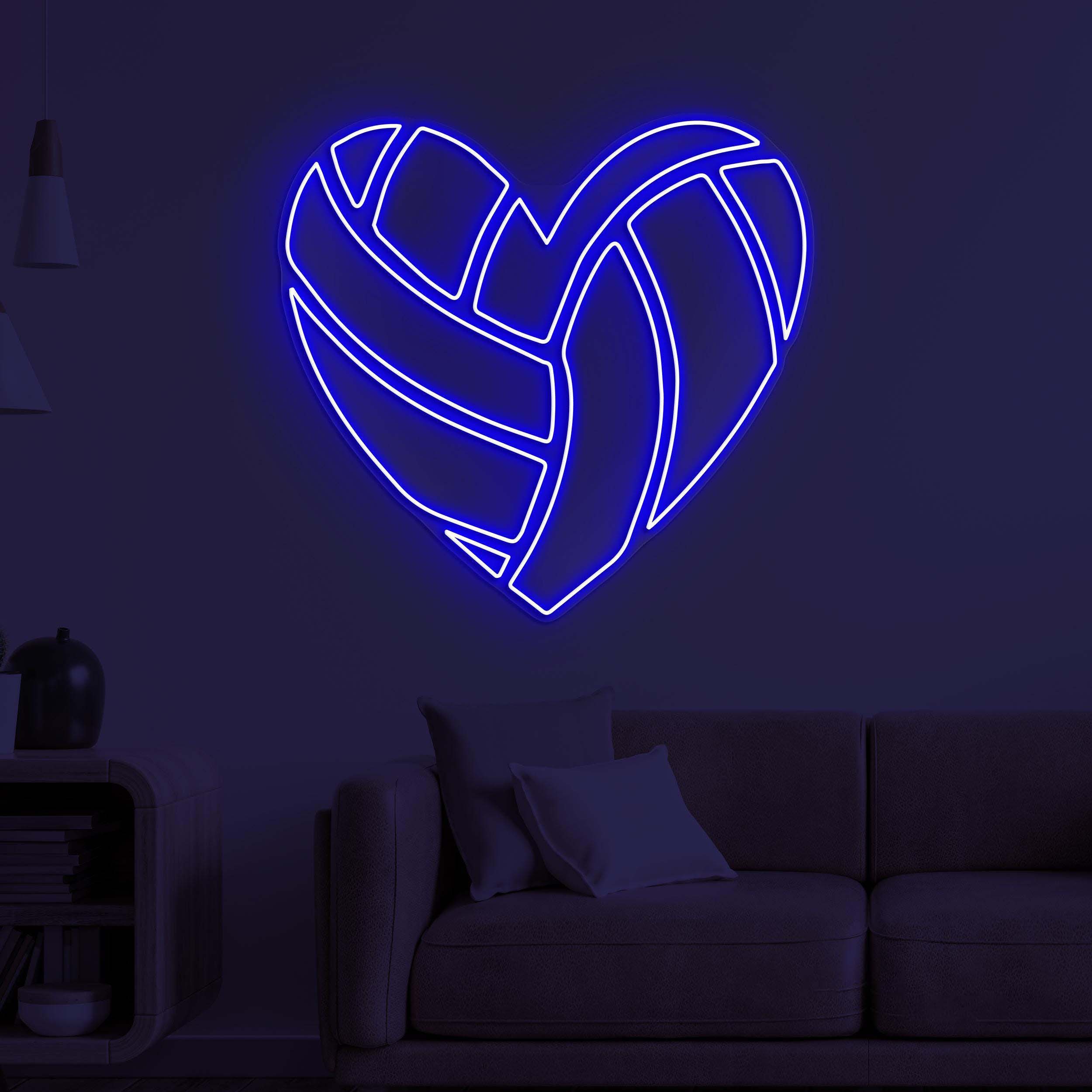 Heart Neon Sign, Heart LED Light, Volleyball Heart Wall Art, Sports Shop Wall Decor, Couple Neon Gift, Romantic Neon Light, Volleyball Lover