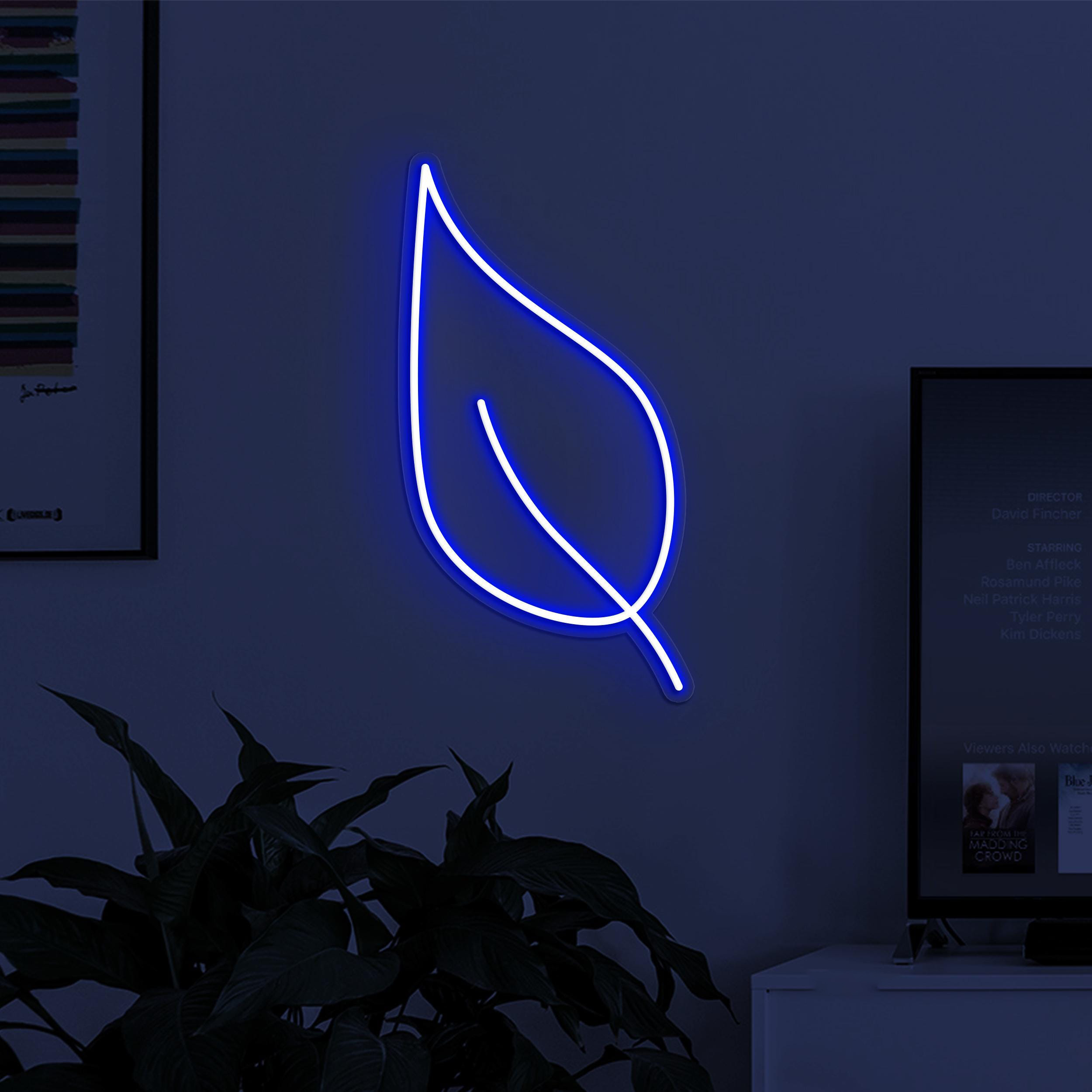 Leaf Neon Sign, Leaf LED Light, Home Wall Art, Plant Nursery Neon Art, Custom Leaf Neon Sign, Gallery Wall Decor, Cafe and Bar Neon Light