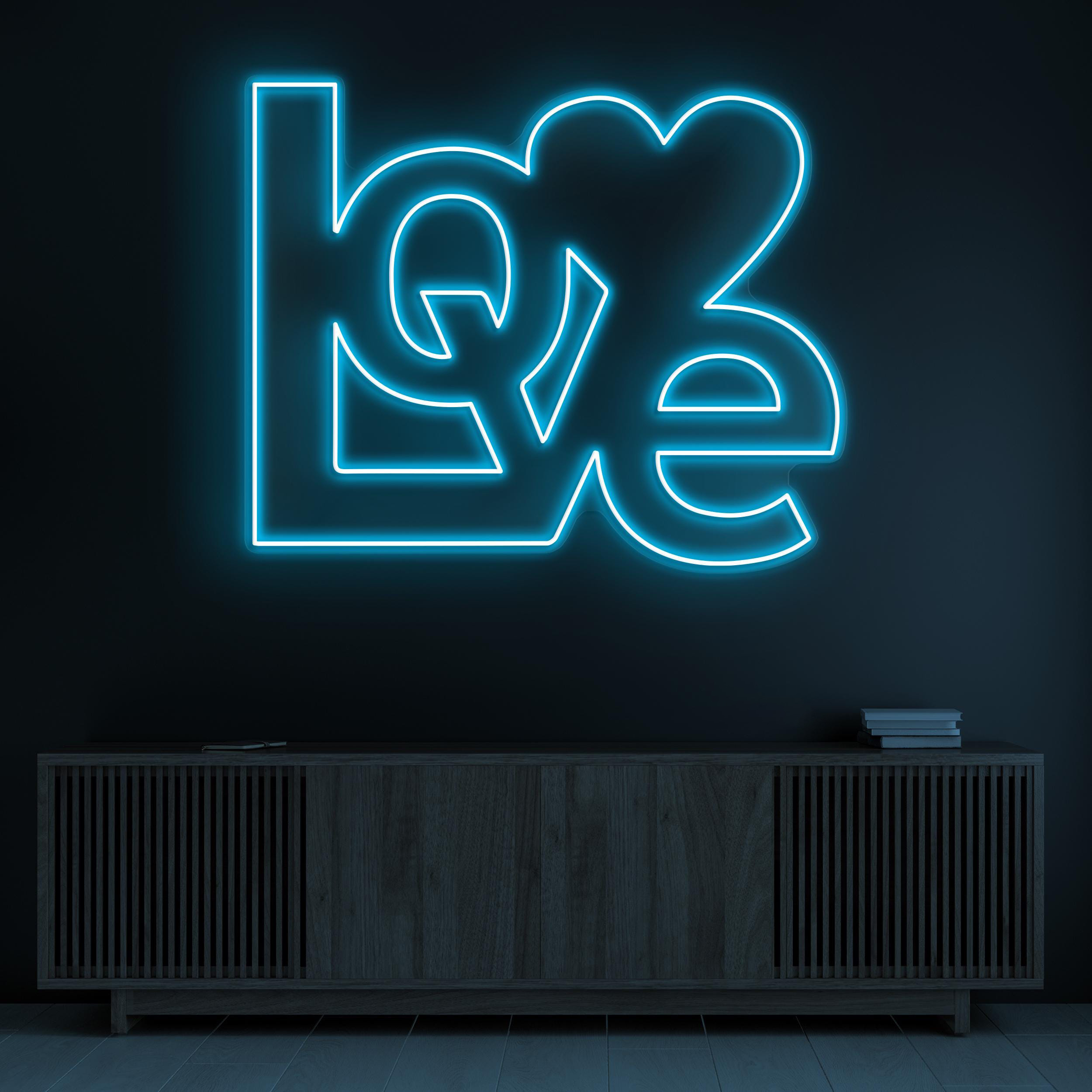 Love Neon Sign, Love LED Light, Love Logo Wall Art, Romantic Neon Sign, Custom Neon Art, Couple Gift, Wedding Party Decor, Couple Neon Light
