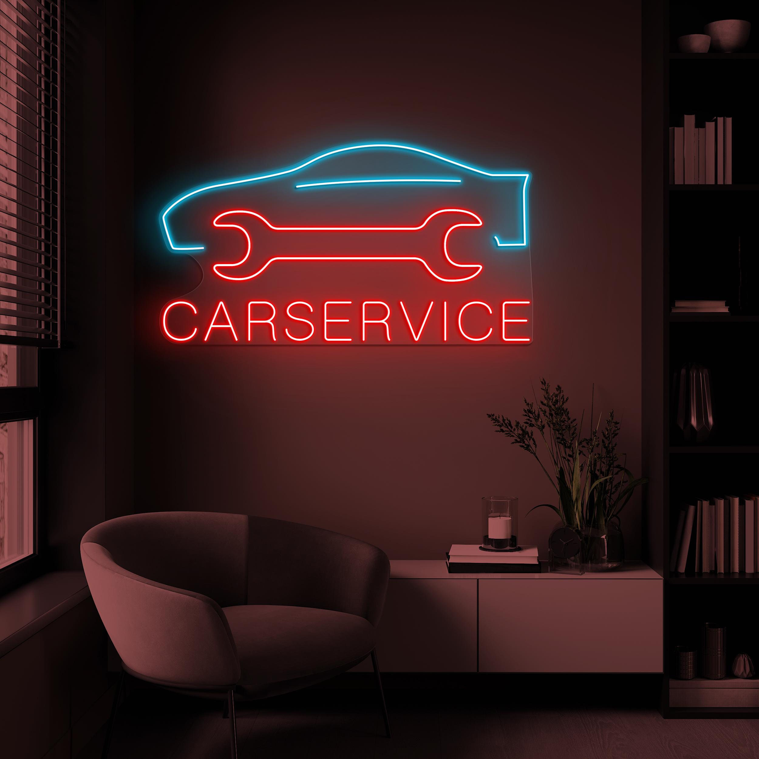 Car Service Neon Sign, Auto Car Service Garage Led Sign, Car Repair Decor, Papa's Garage Workshop Art, Car Mechanic Wall Decor, Workshop Art