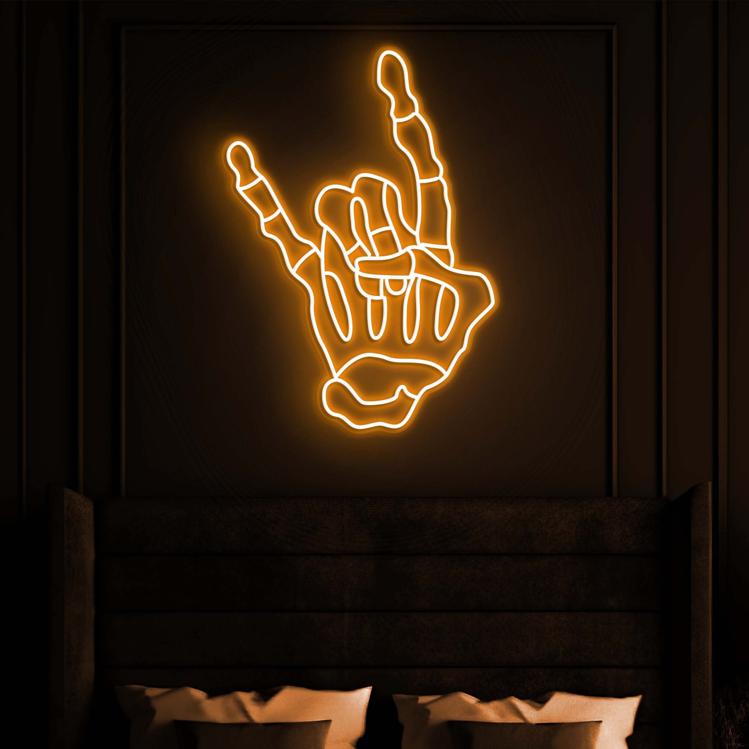 Rock N Roll Neon Sign, Skeleton Hand LED Light, Skeleton LED Neon Light, Custom Neon Sign, Wall Decor for Music Lovers, Home Decoration,Gift