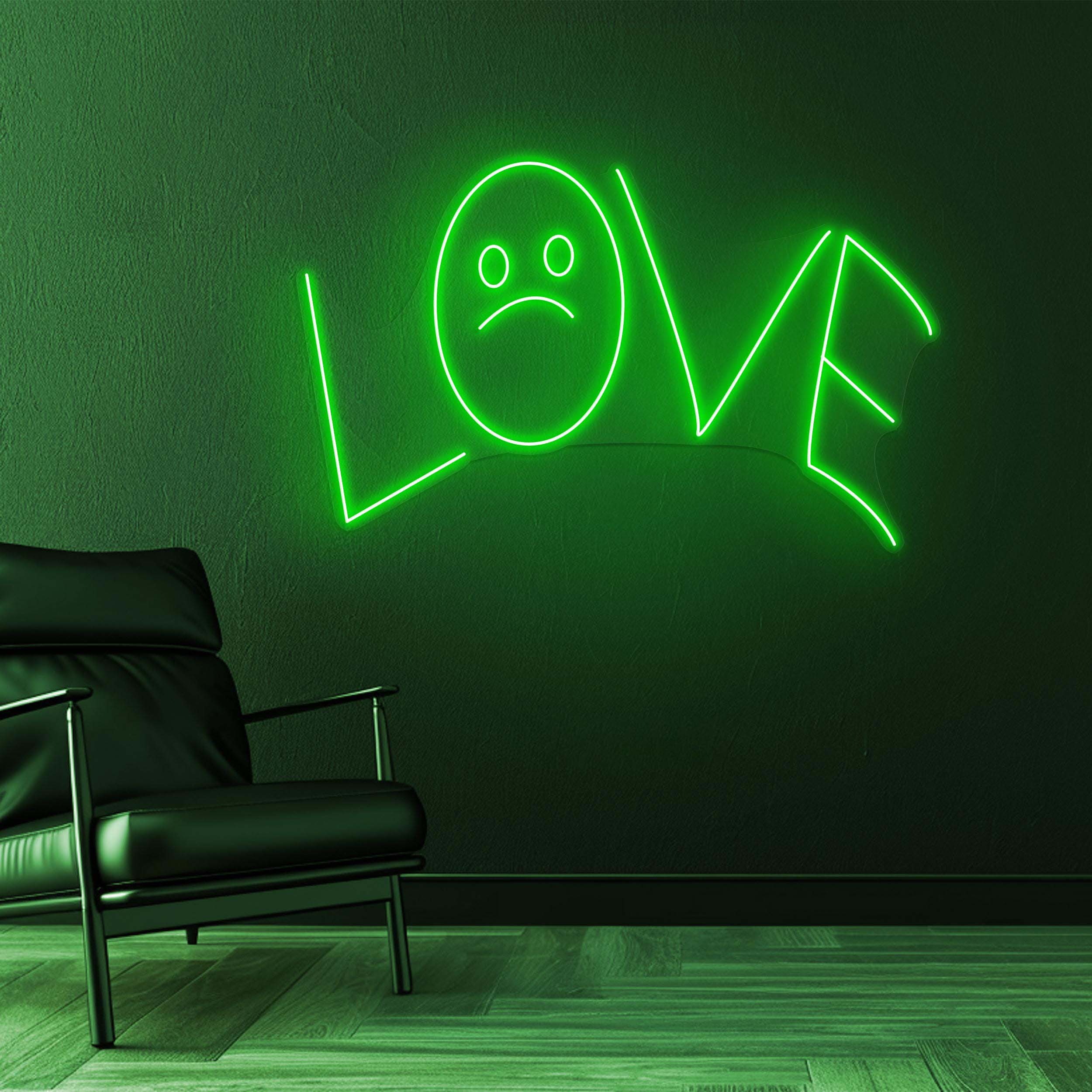 Love Neon Sign, Sad Face Love Neon Art, Love LED Neon Art, Home Wall Decor, Love Light, Custom Neon Sign, Party Neon Sign, Kids Room Decor