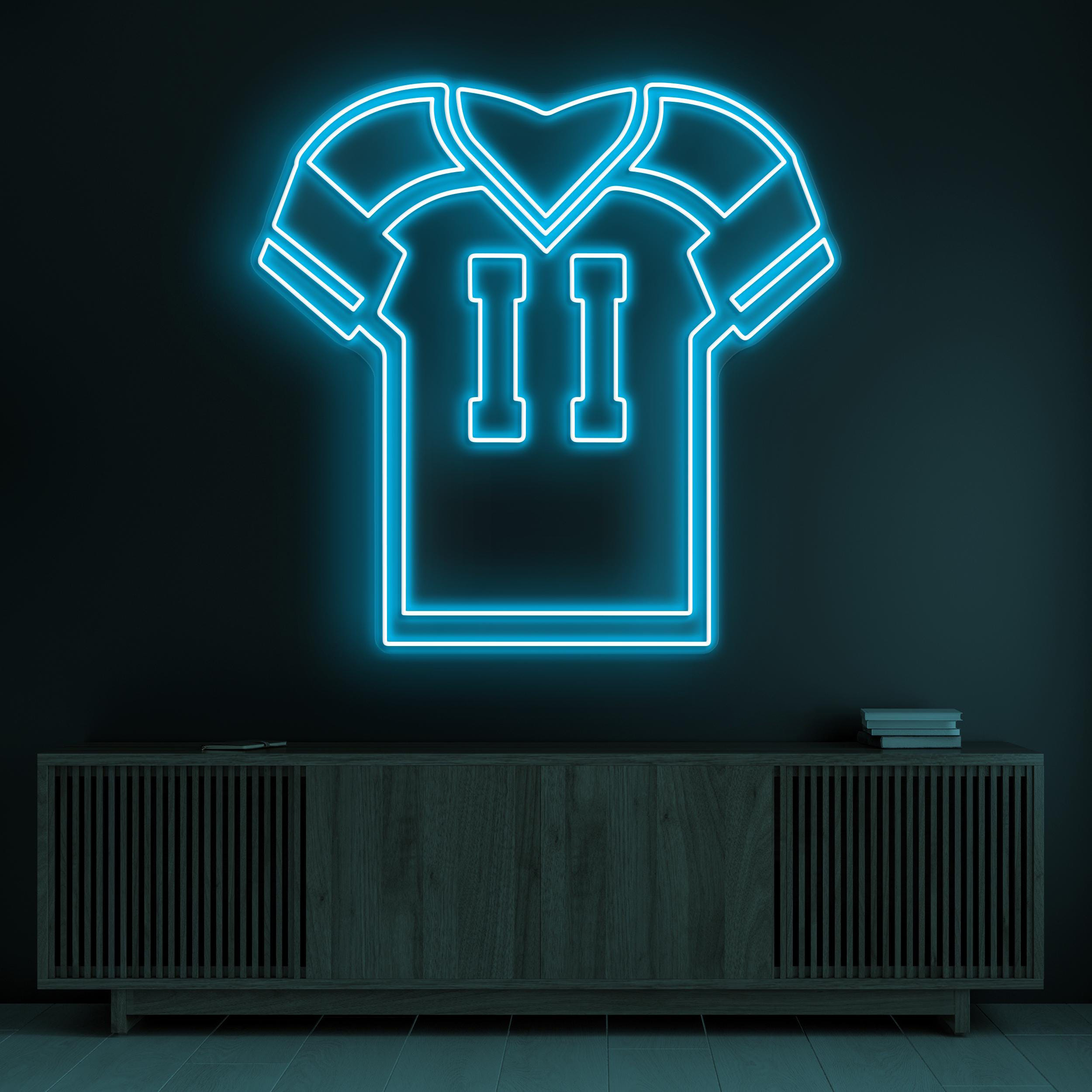Football Jersey Neon Sign, Football Jersey LED Light, Jersey Custom Number Art, Sports Shop Wall Decor, Sports Fan Sign, Sports Shirt Sign