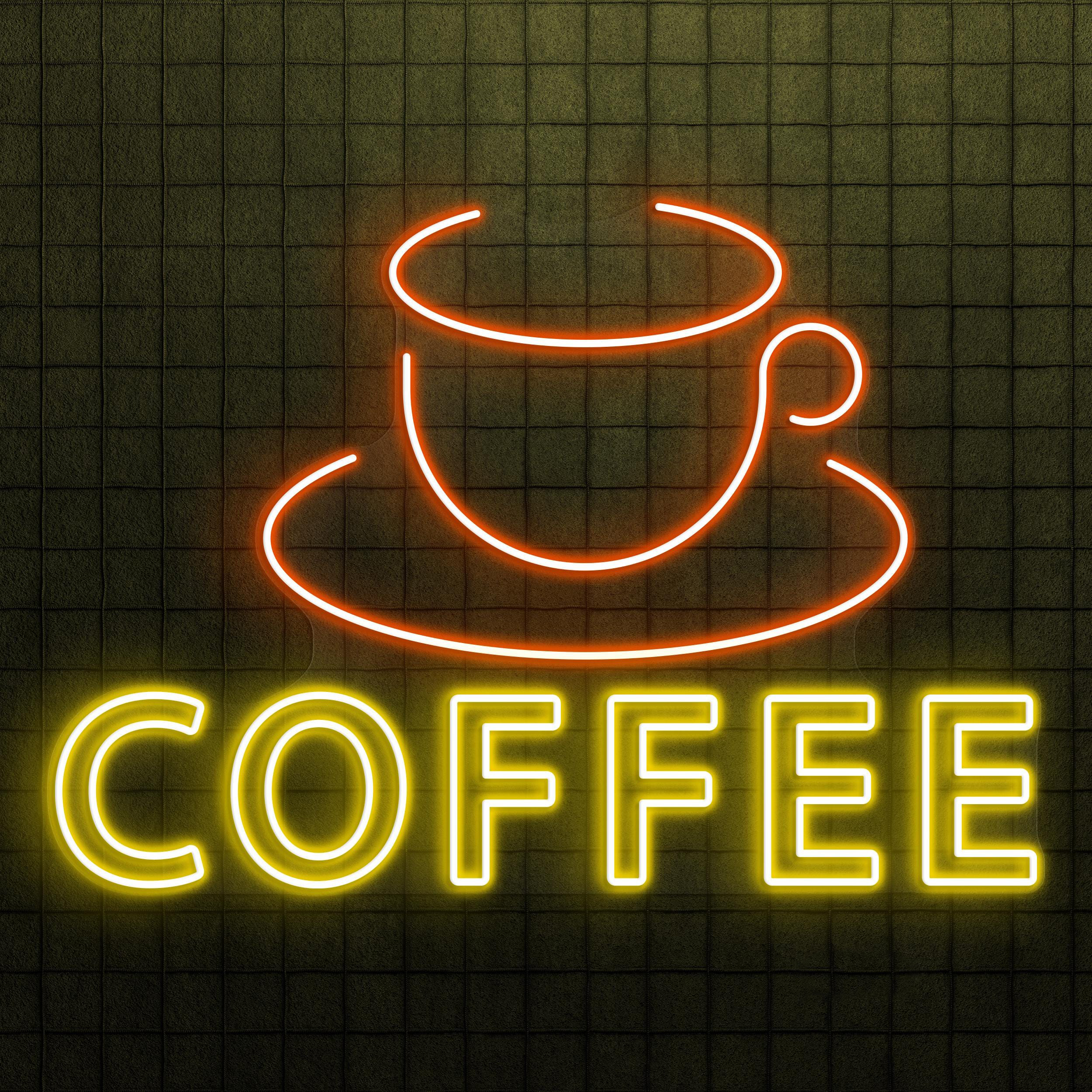 Coffee Neon Sign, Coffee Cup LED Light, Kitchen Wall Decor, Coffee Shop Neon Light, Cafe, Bar, & Restaurants Decor, Coffee Lover's Gift