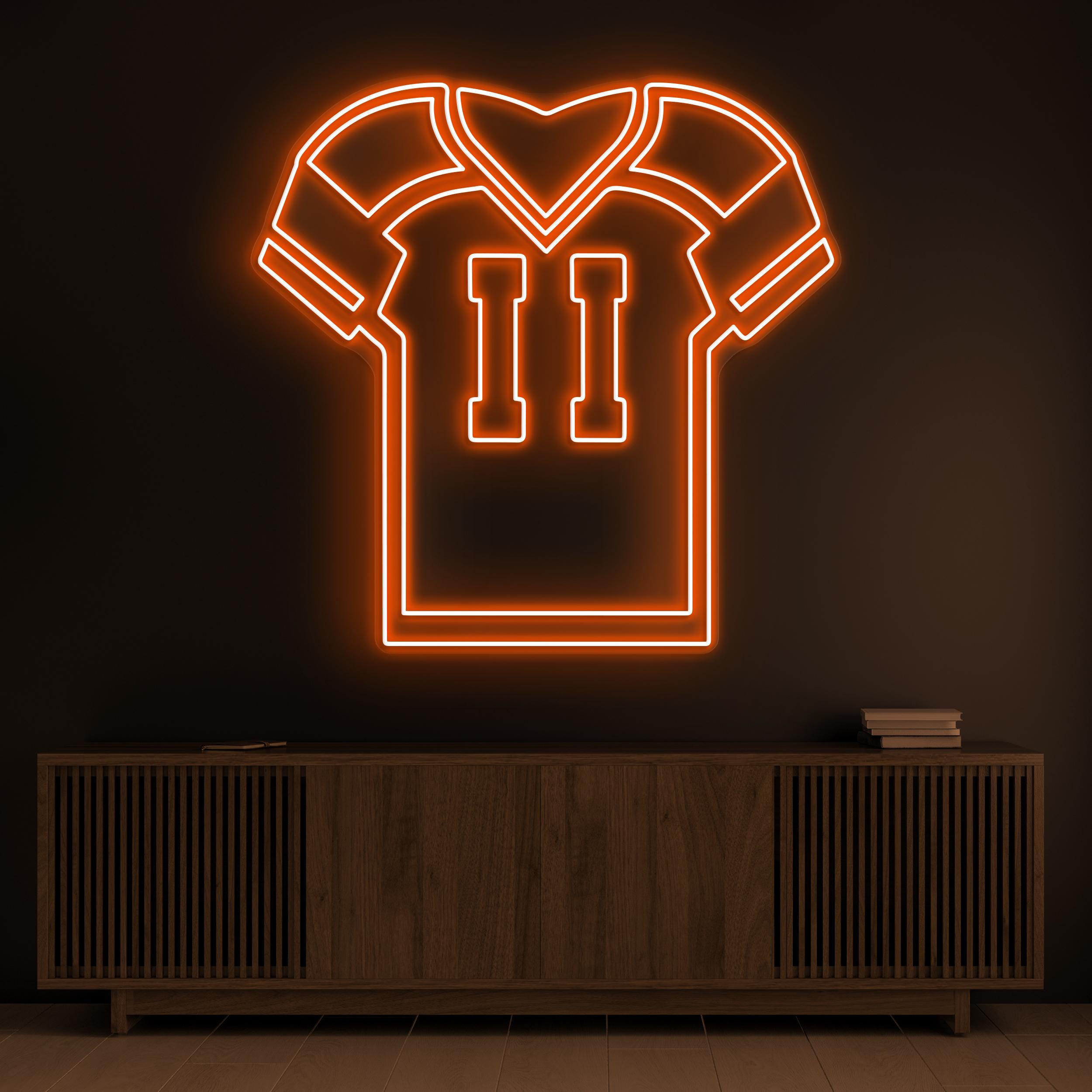 Football Jersey Neon Sign, Football Jersey LED Light, Jersey Custom Number Art, Sports Shop Wall Decor, Sports Fan Sign, Sports Shirt Sign
